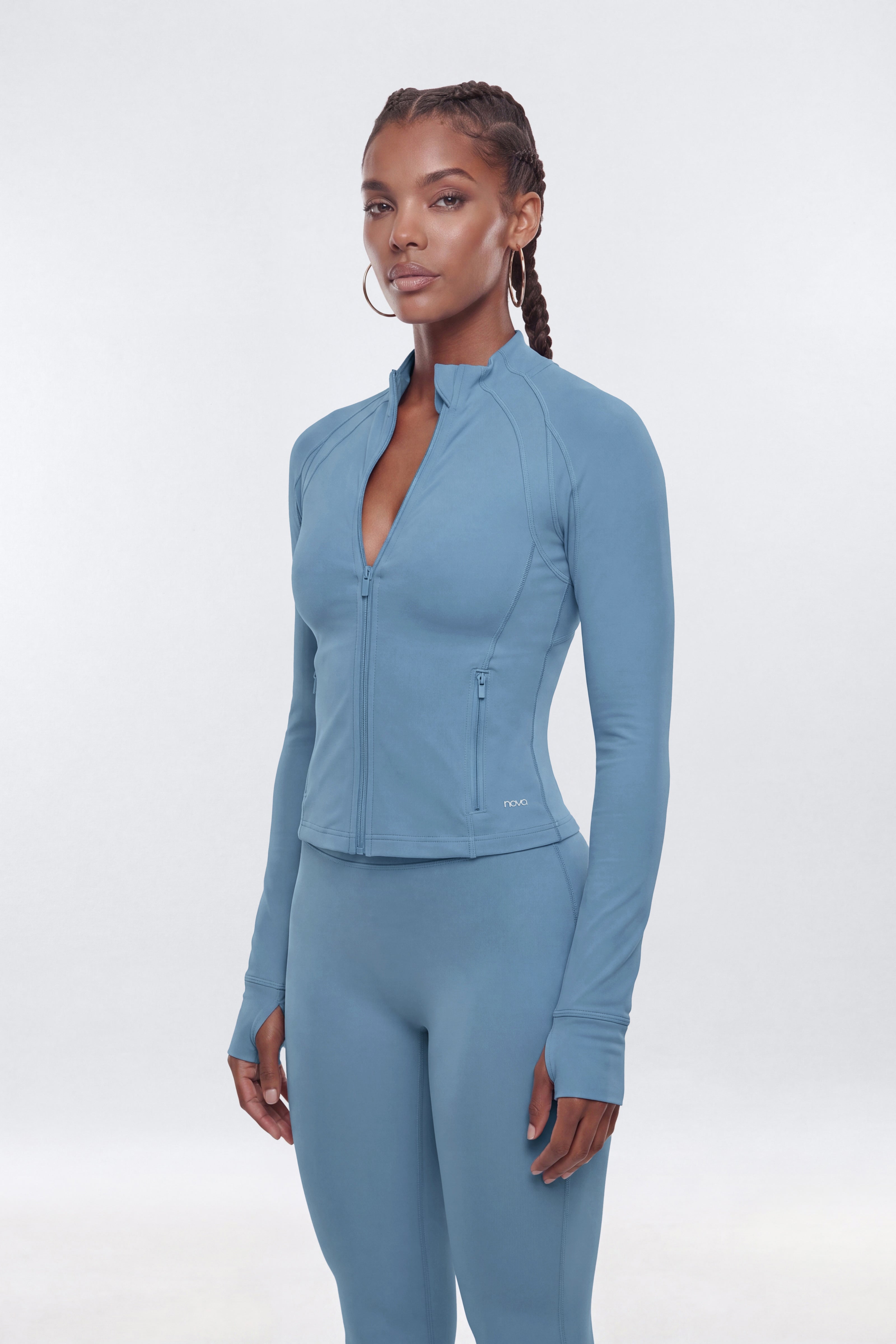 ProStretch™ Front Zip Sports Jacket - Soft Indigo