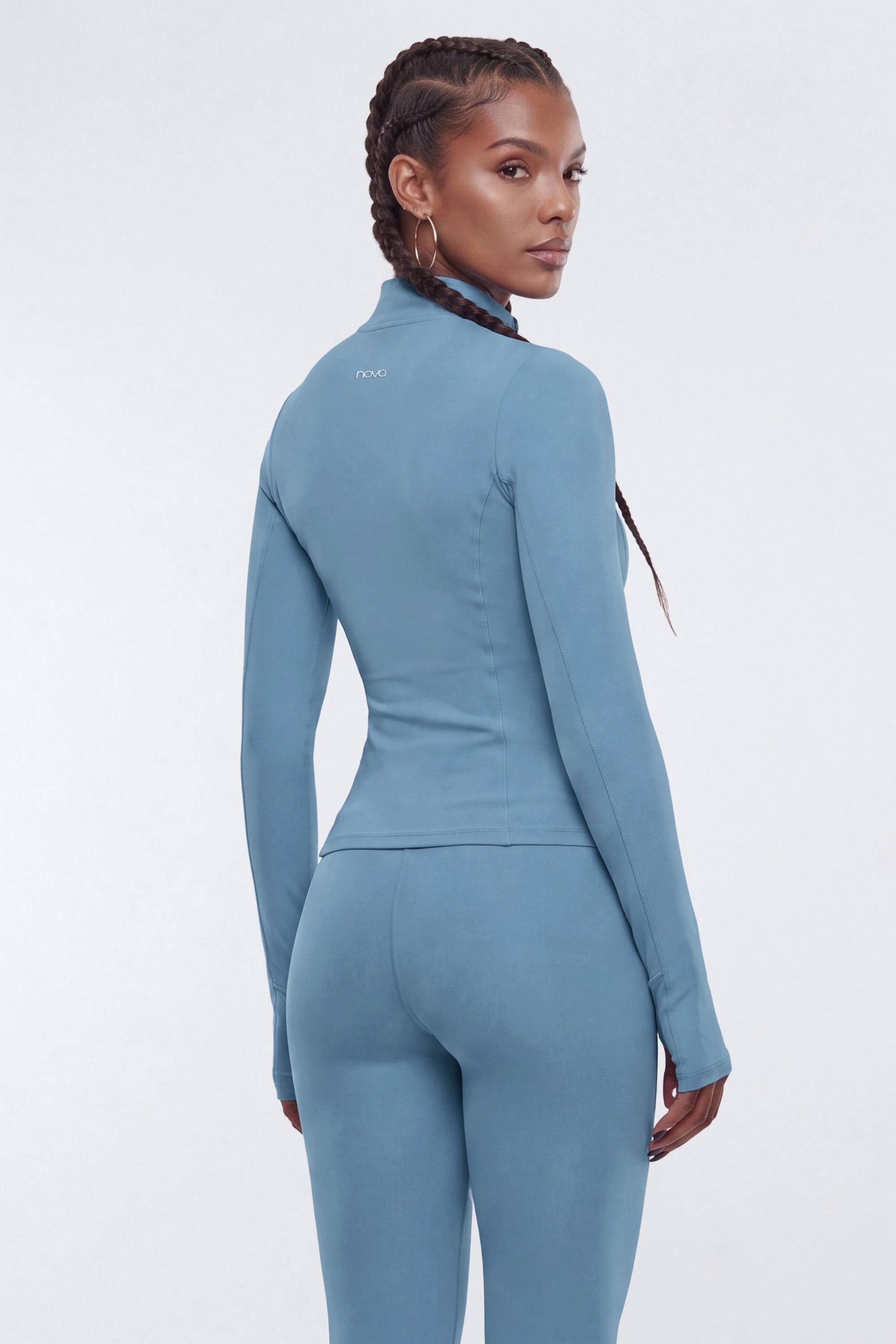 ProStretch™ Fitted Quarter Zip Active Pullover - Soft Indigo