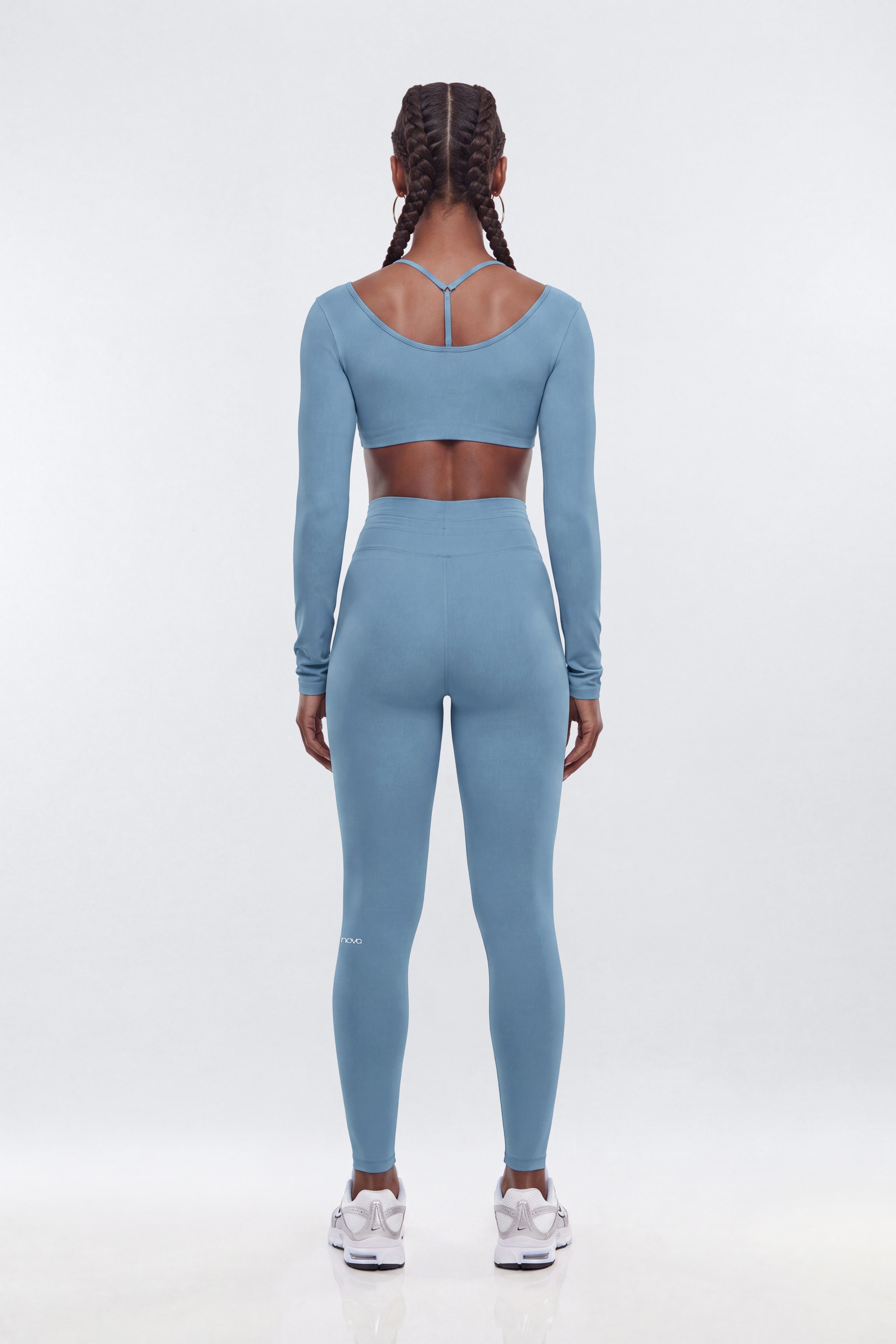 ProStretch™ 27″ High Rise Drawstring Legging - Soft Indigo