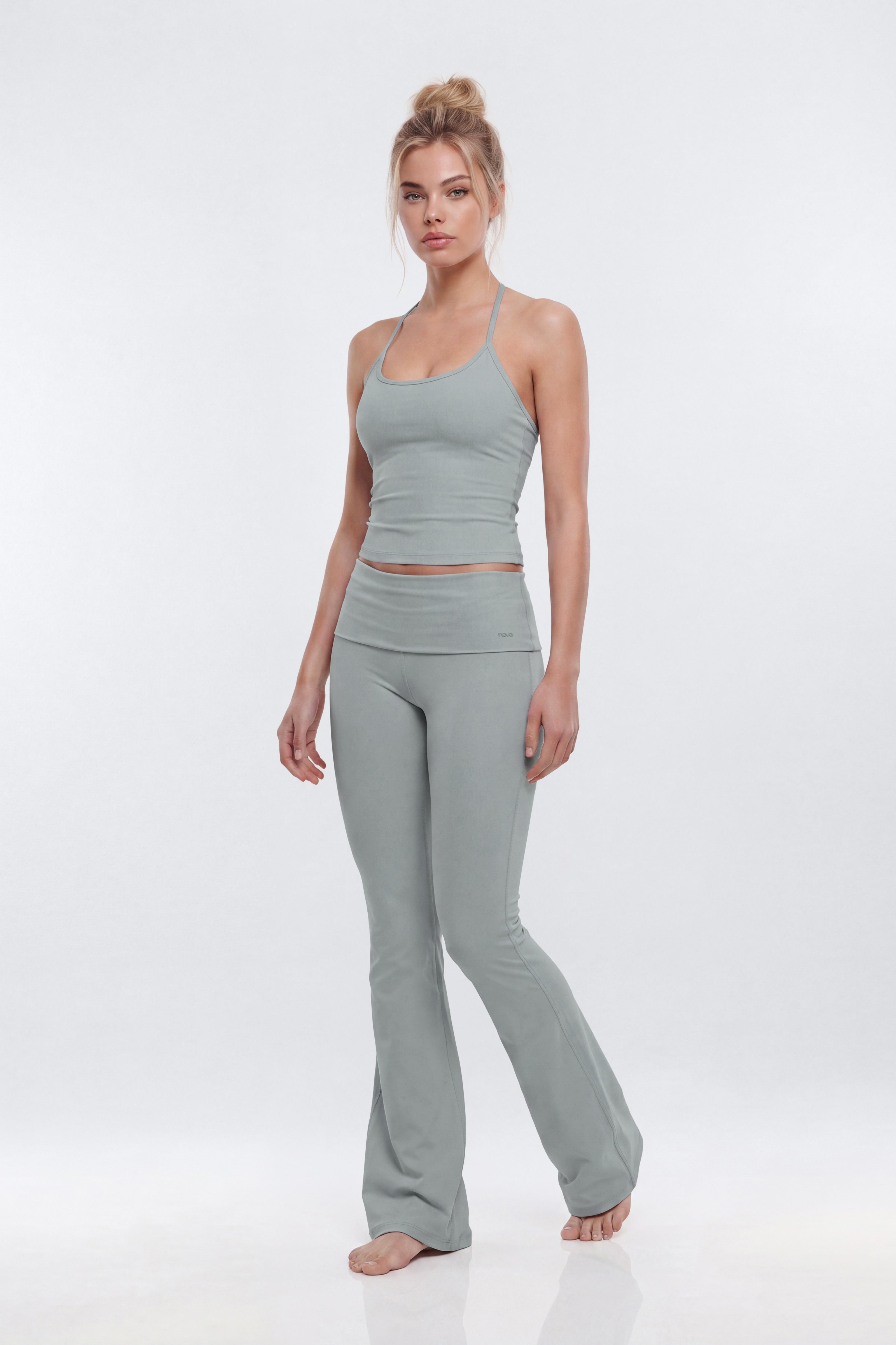 ButterSoft 33″ Low Rise Foldover Flare Legging - Steel