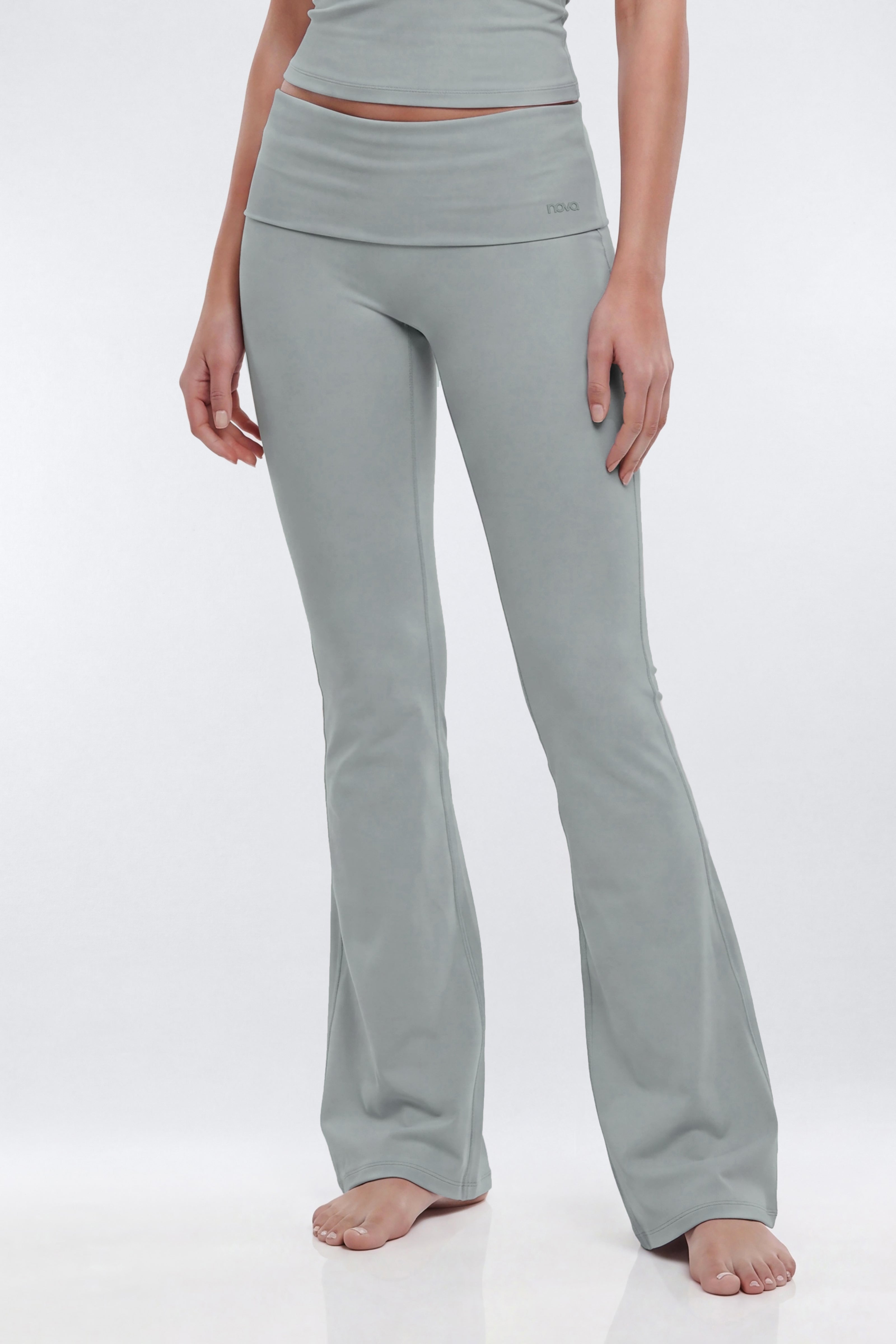 ButterSoft 33″ Low Rise Foldover Flare Legging - Steel