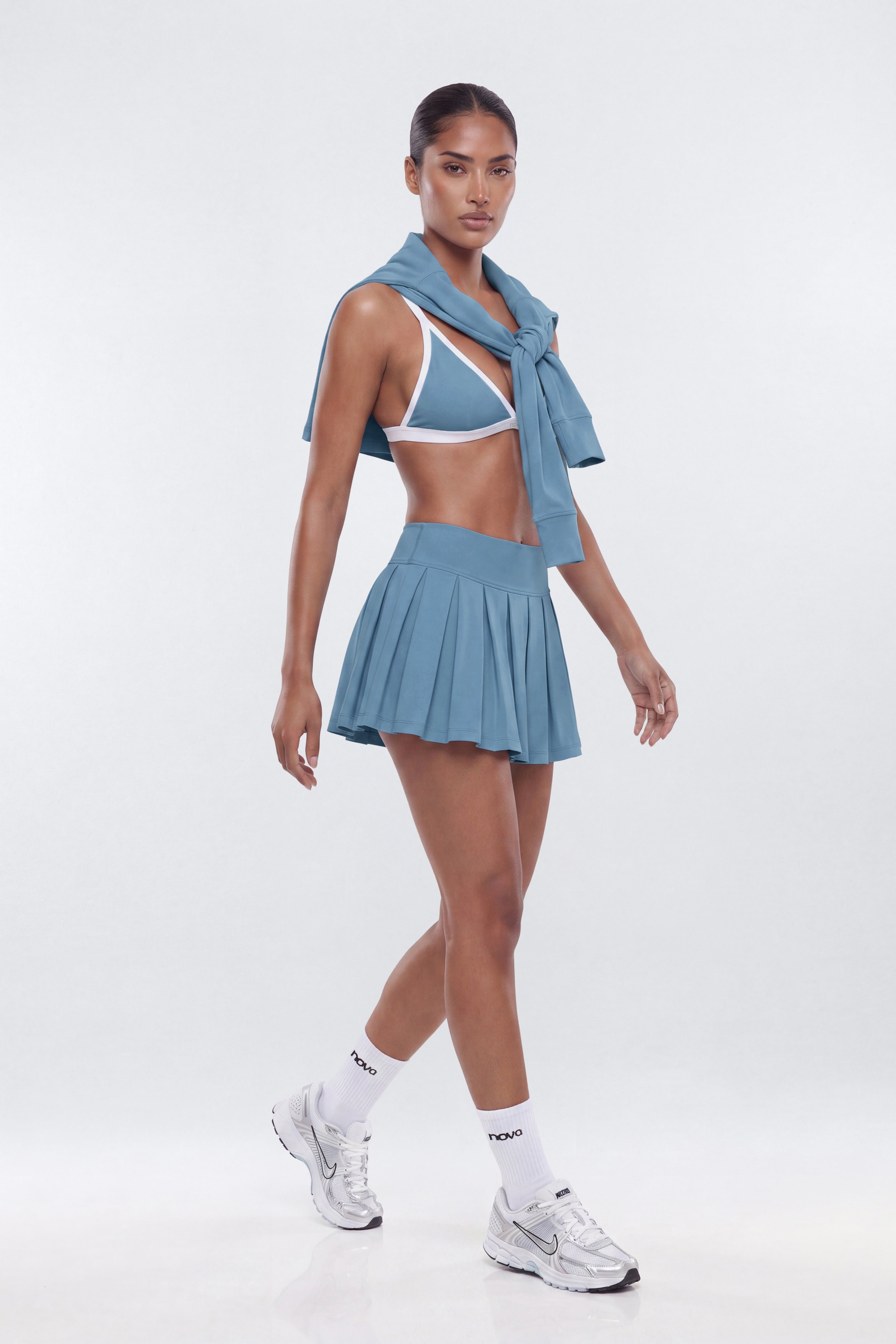 ProStretch™ Pleated Mini Skort - Soft Indigo