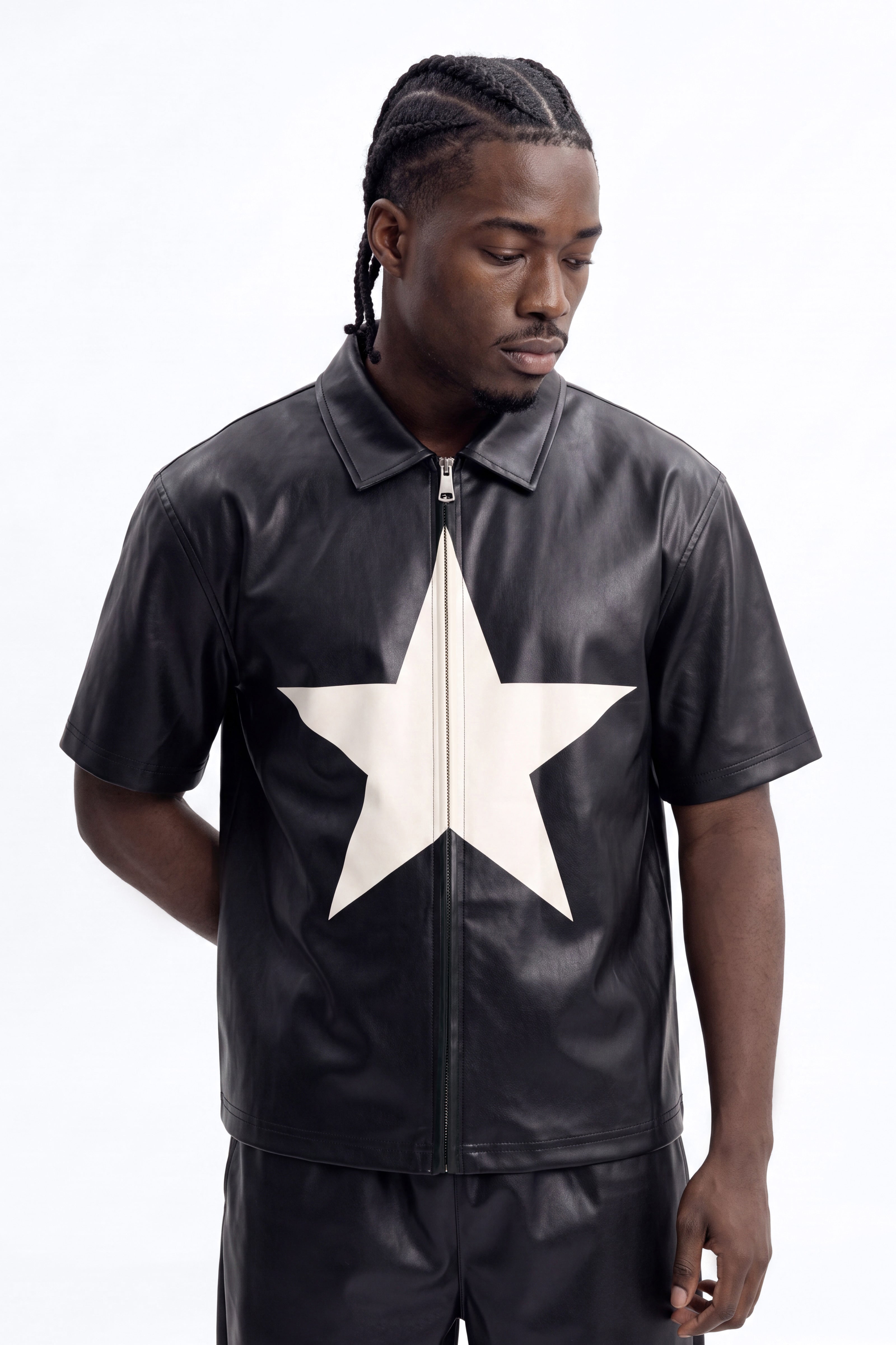 Star Quality Zip Up Shirt - Black/combo