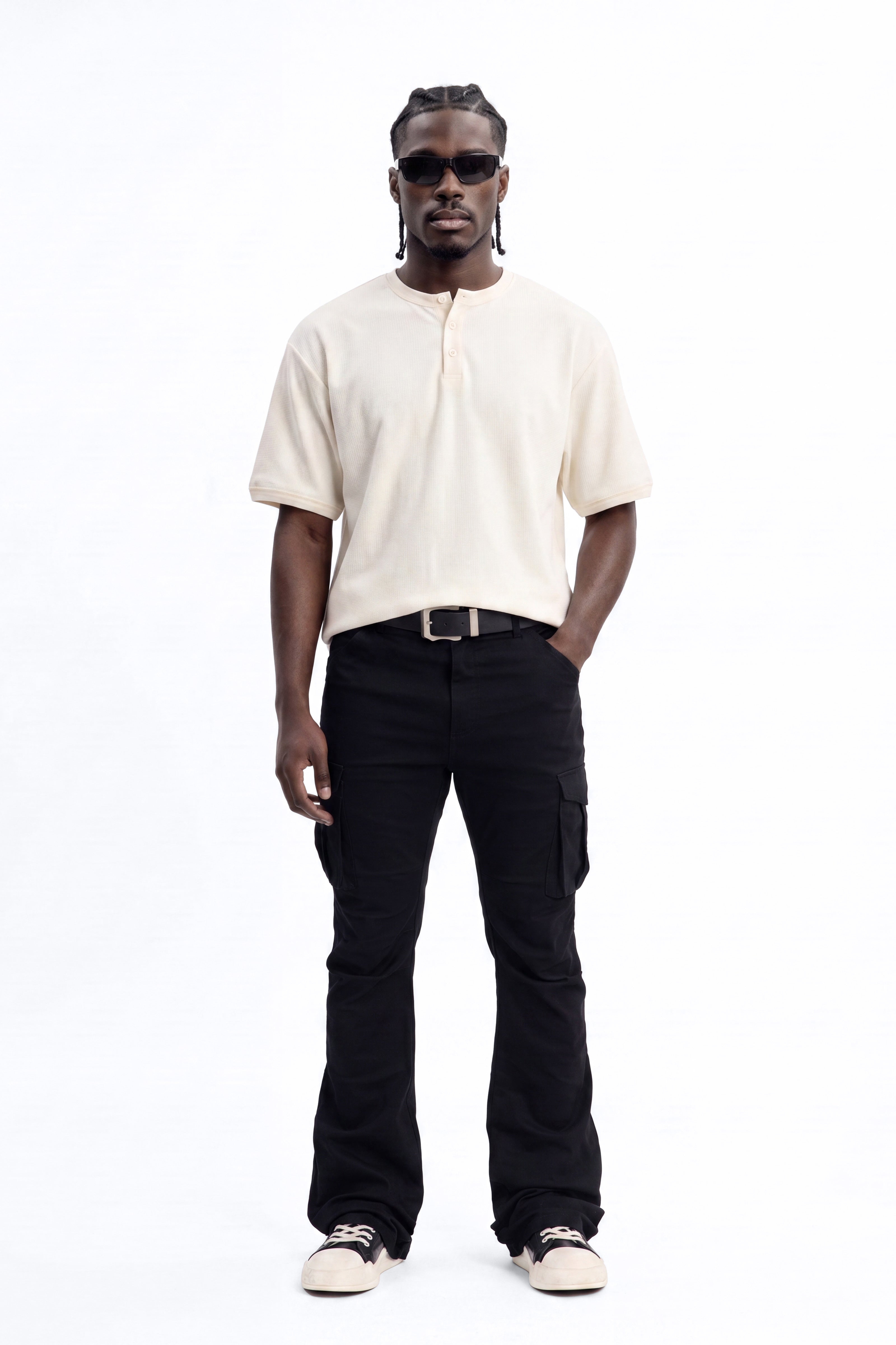 Summer Games Stacked Skinny Flare - Black