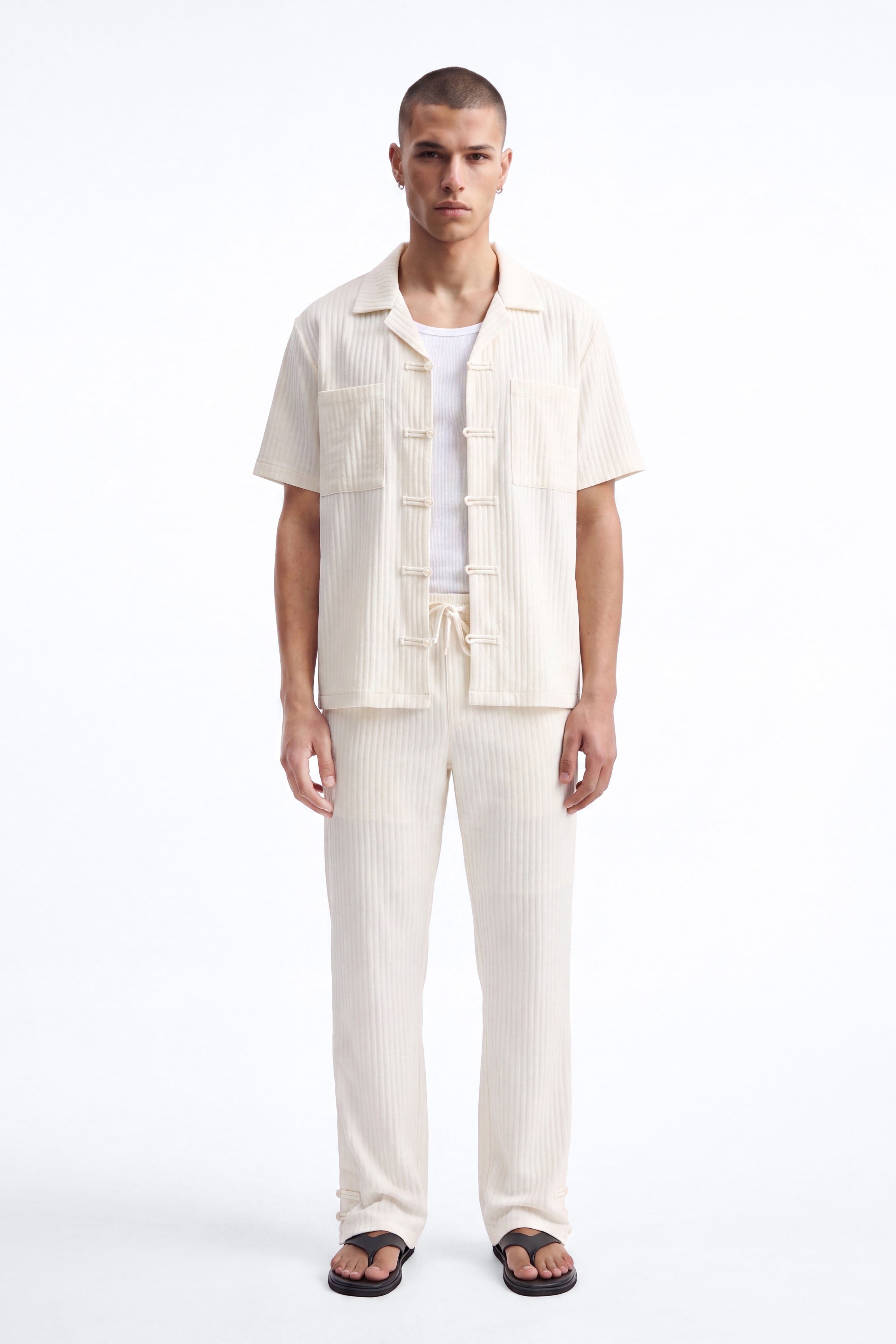 Straight Flare Dynasty Pant - Cream