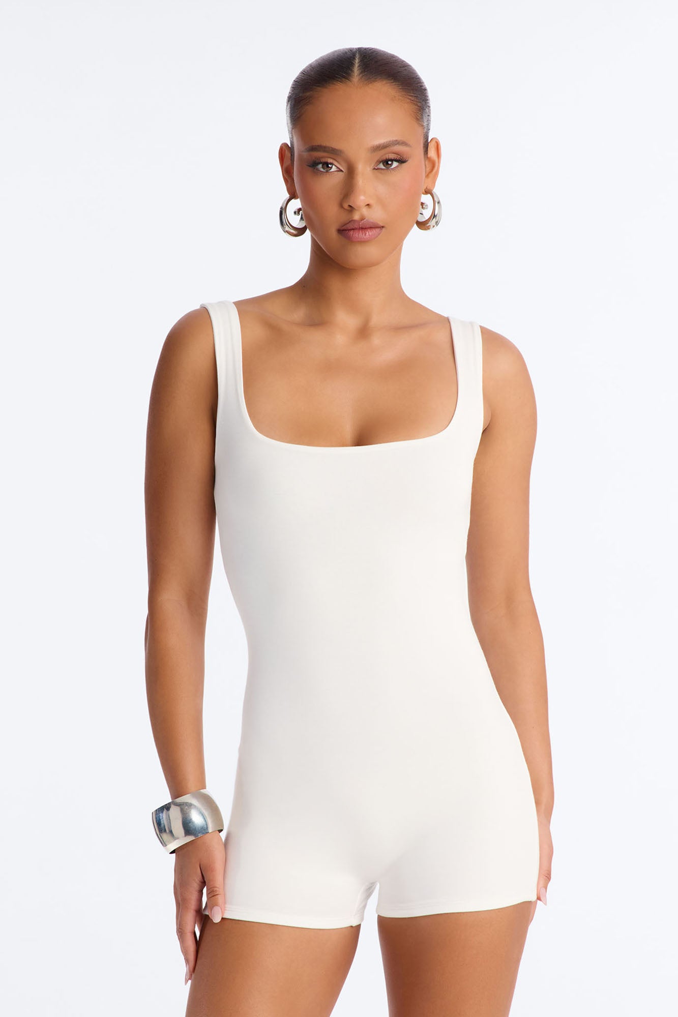 Draya Premium Modal Romper - White