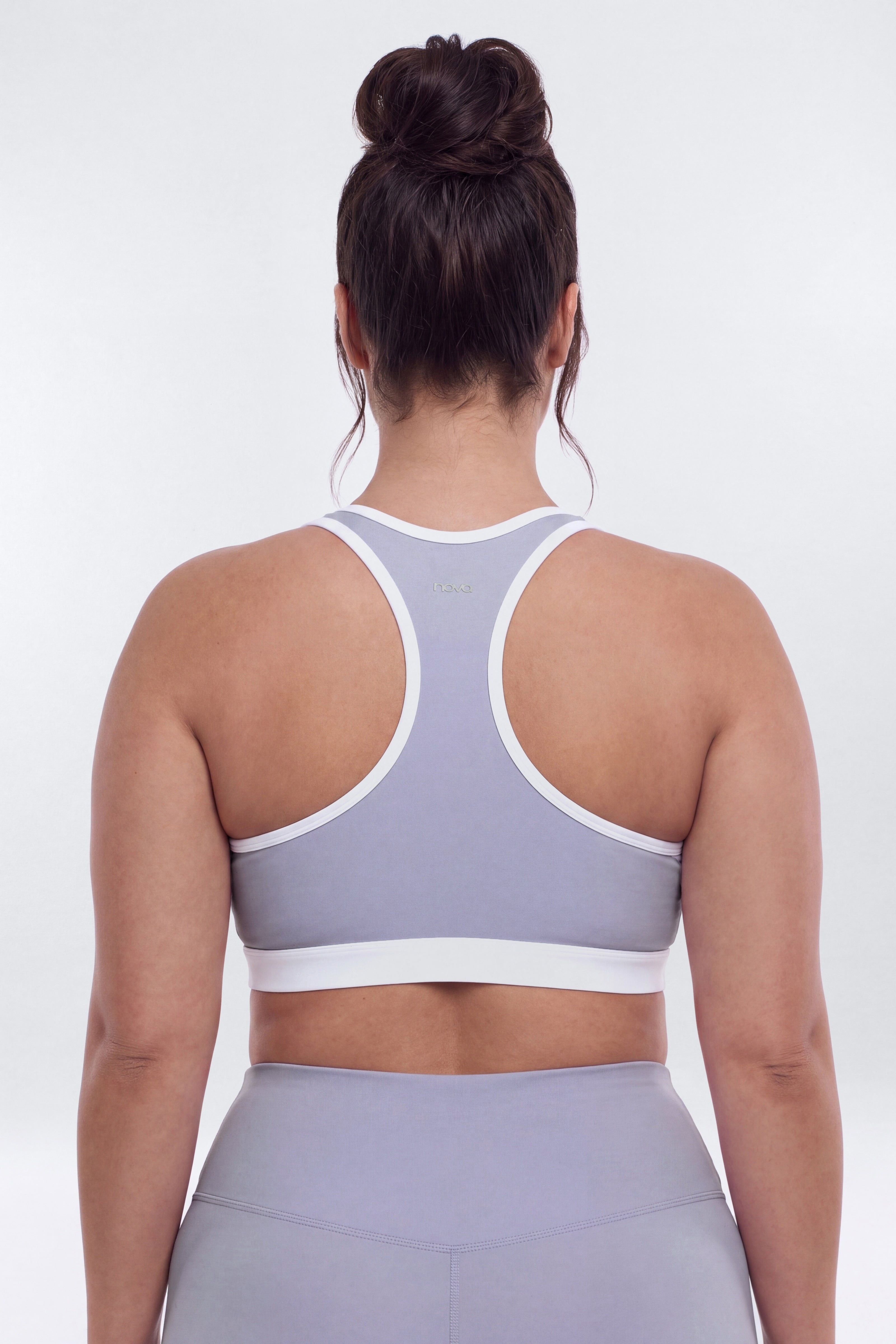 ProStretch™ Contrast Racerback Scoop Neck Sports Bra - Dusty Lavender