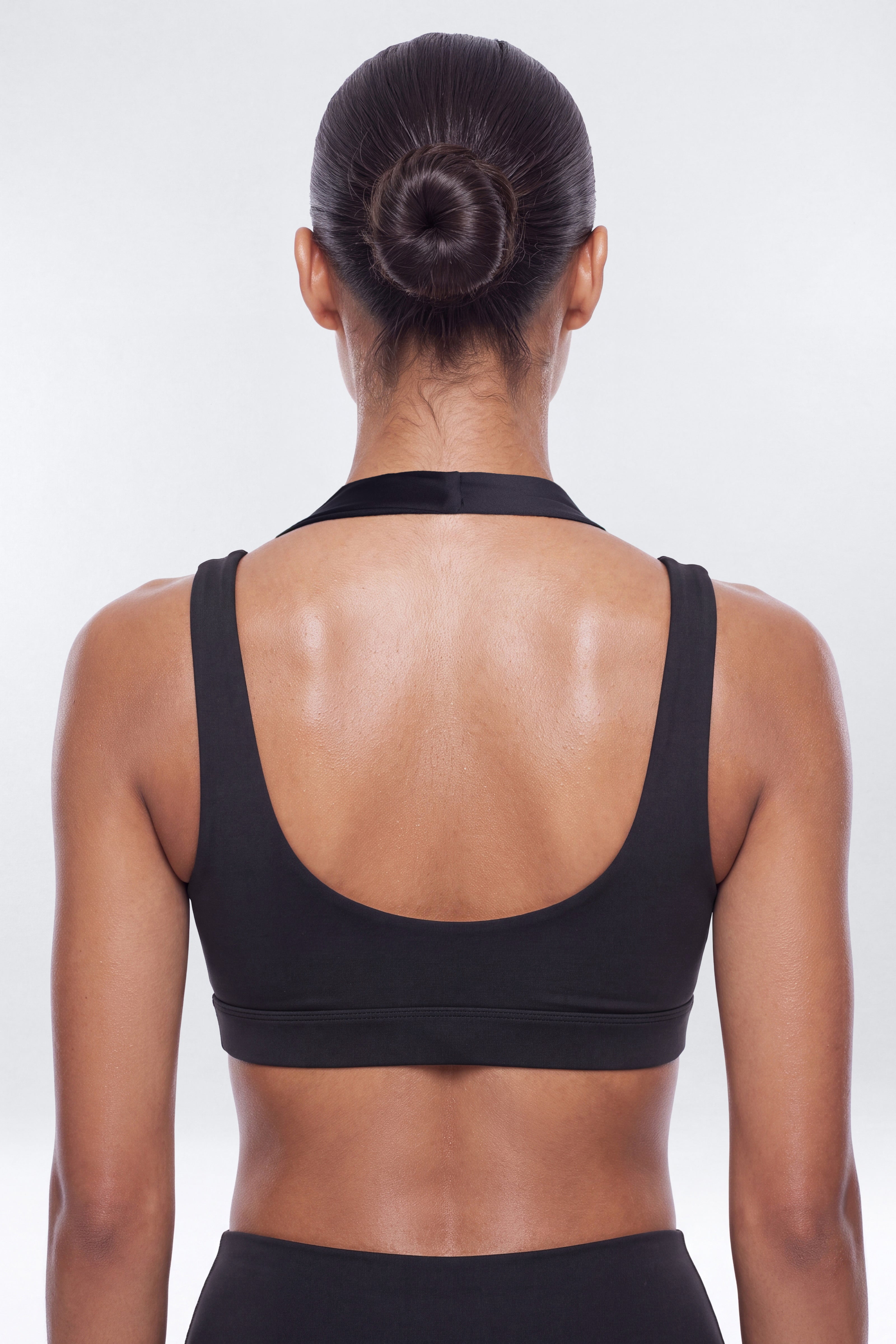 AirSculpt™ Double Halter Sports Bra - Black