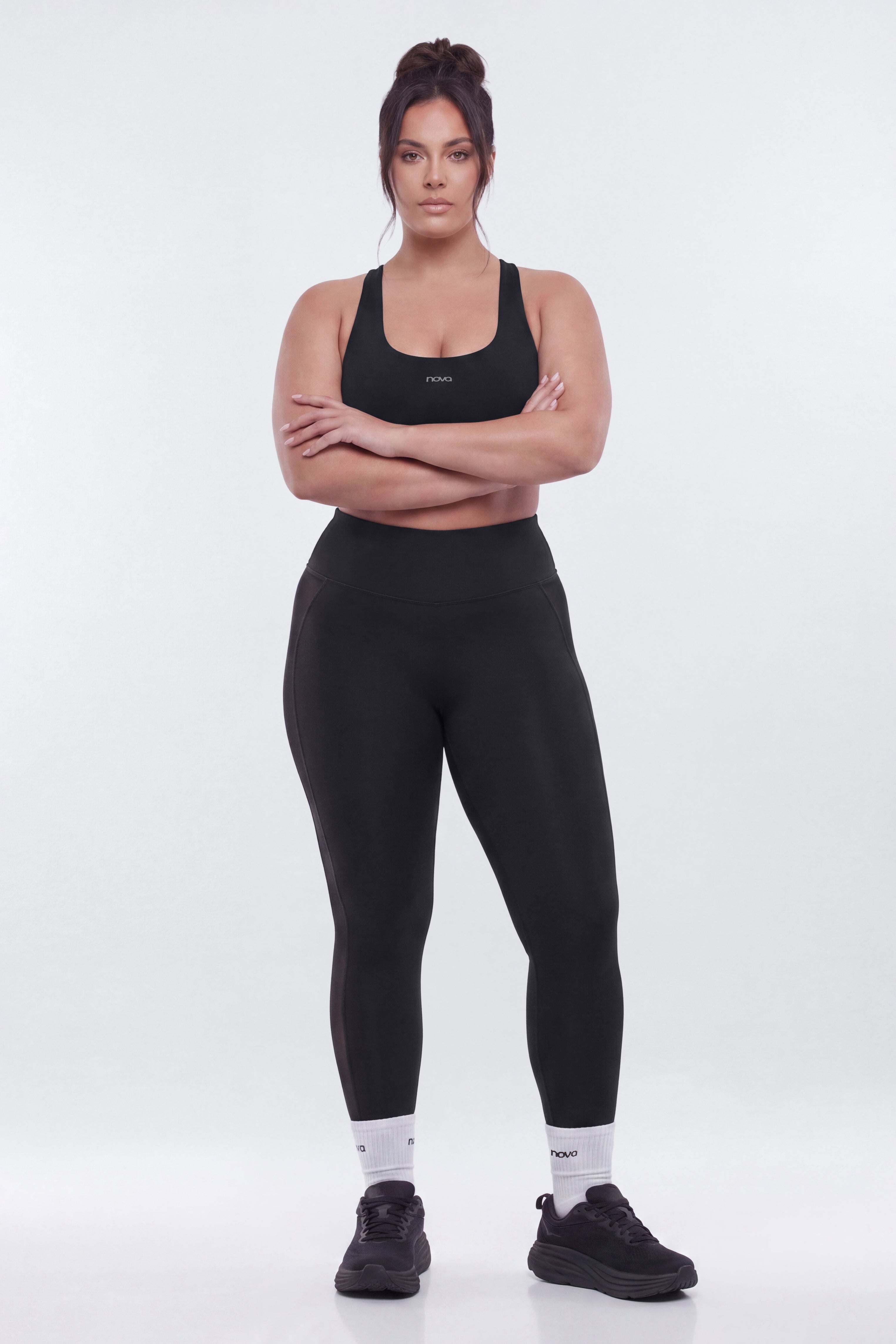 AirSculpt™ 28″ High Rise Mesh Panel Legging - Black