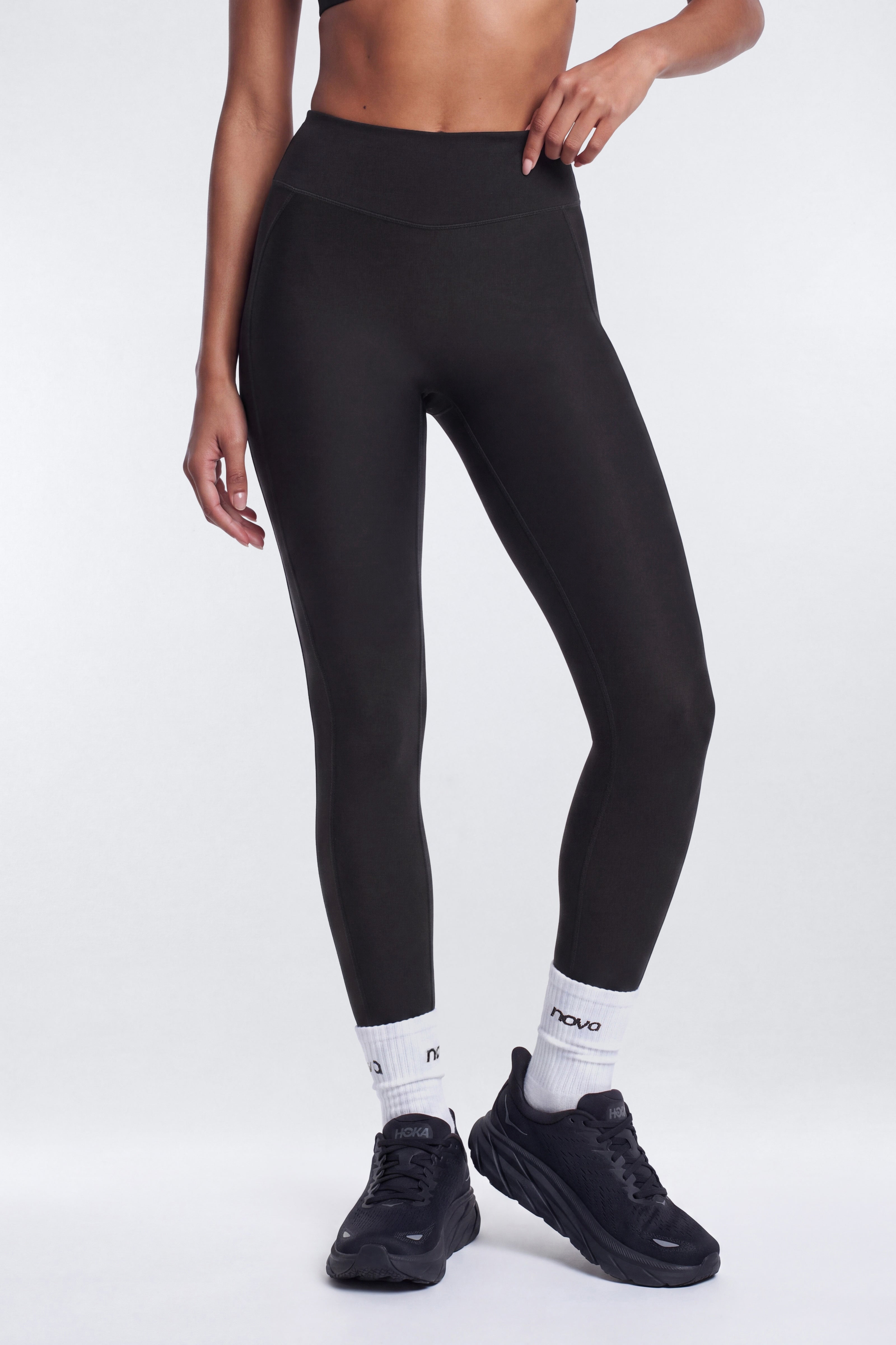 AirSculpt™ 28″ High Rise Mesh Panel Legging - Black
