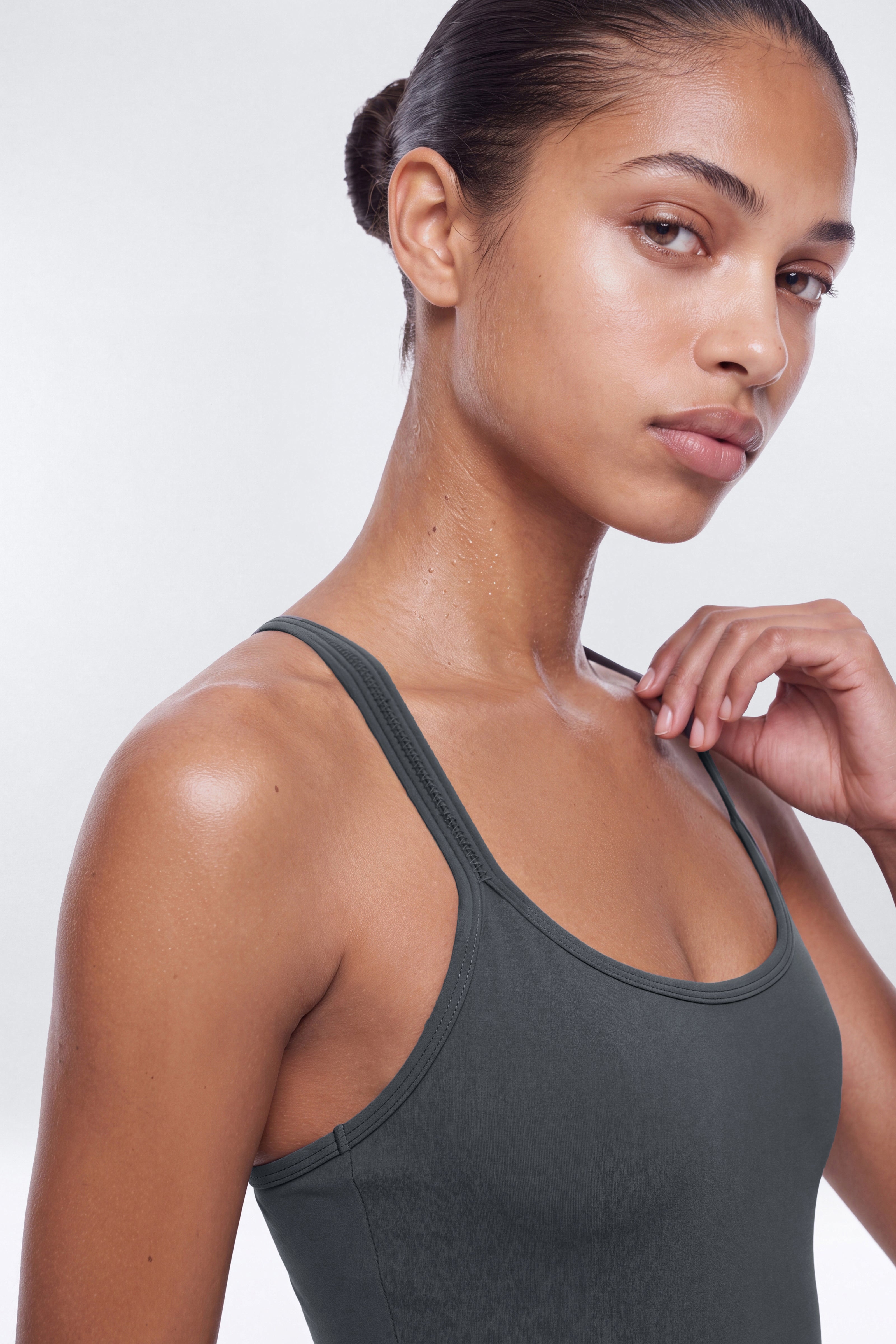 CloudForm™ 17″ Scoop Neck Capri Jumpsuit - Carbon