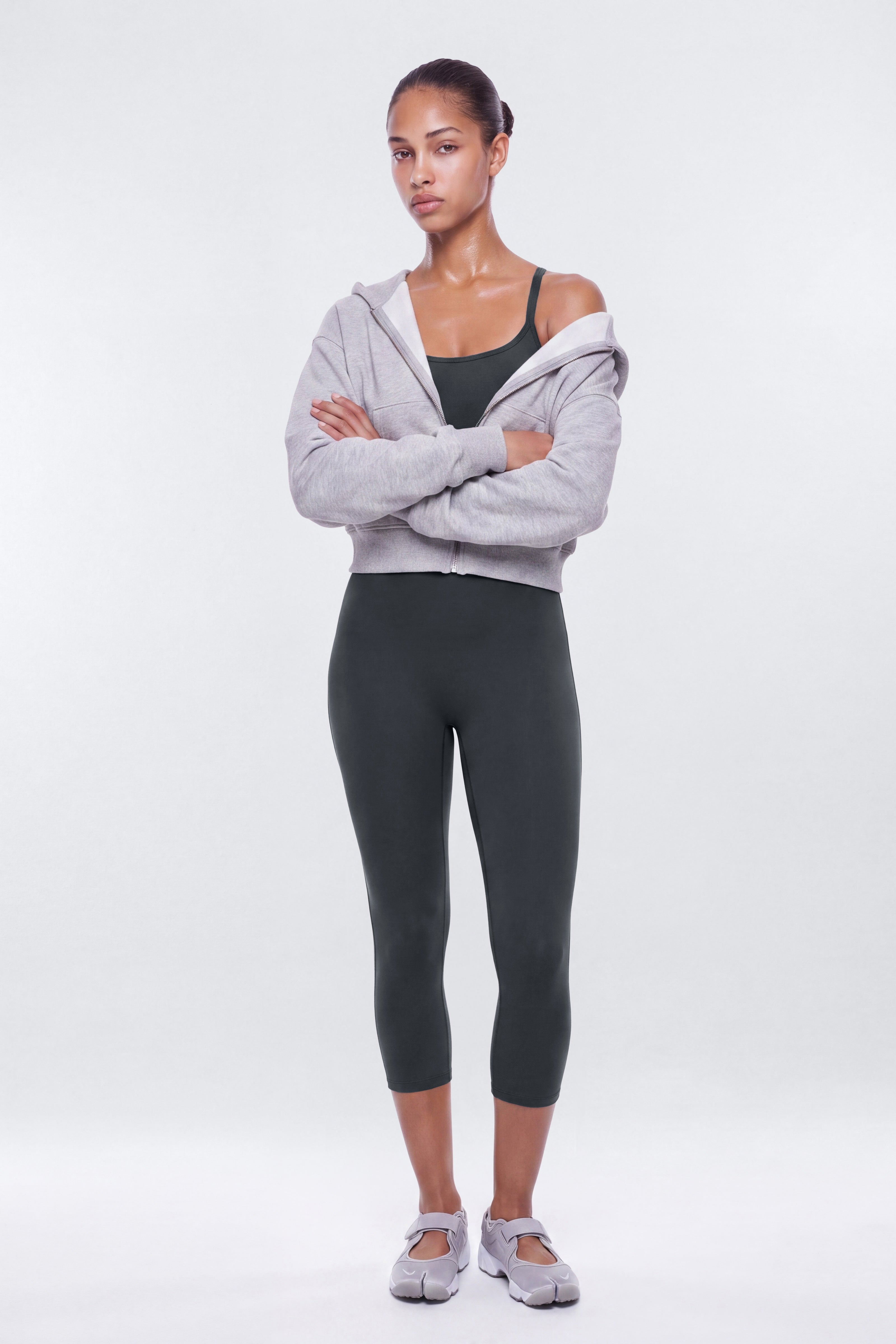 CloudForm™ 17″ Scoop Neck Capri Jumpsuit - Carbon