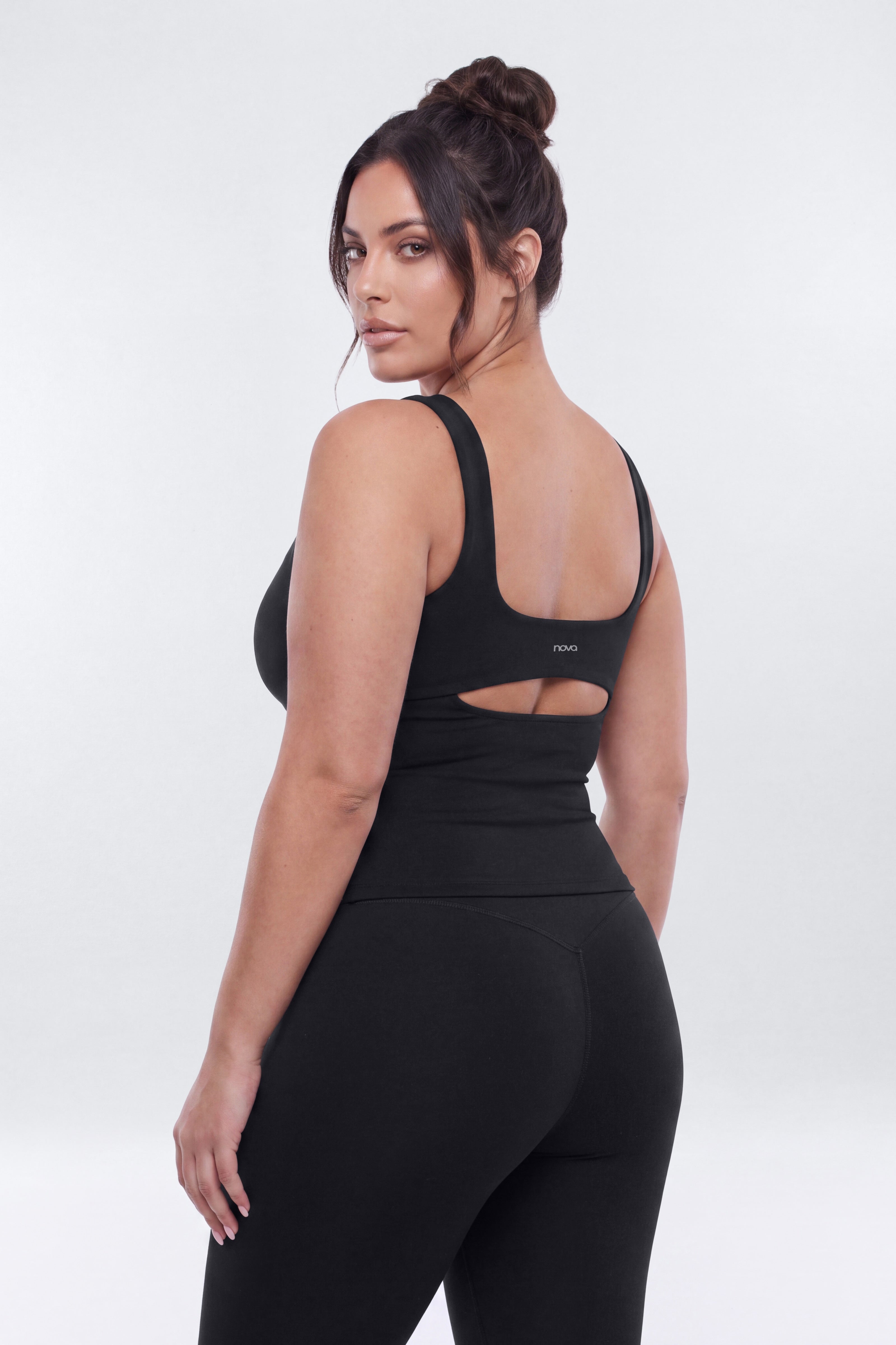 CloudForm™ Cut Out Back Sport Tank - Black