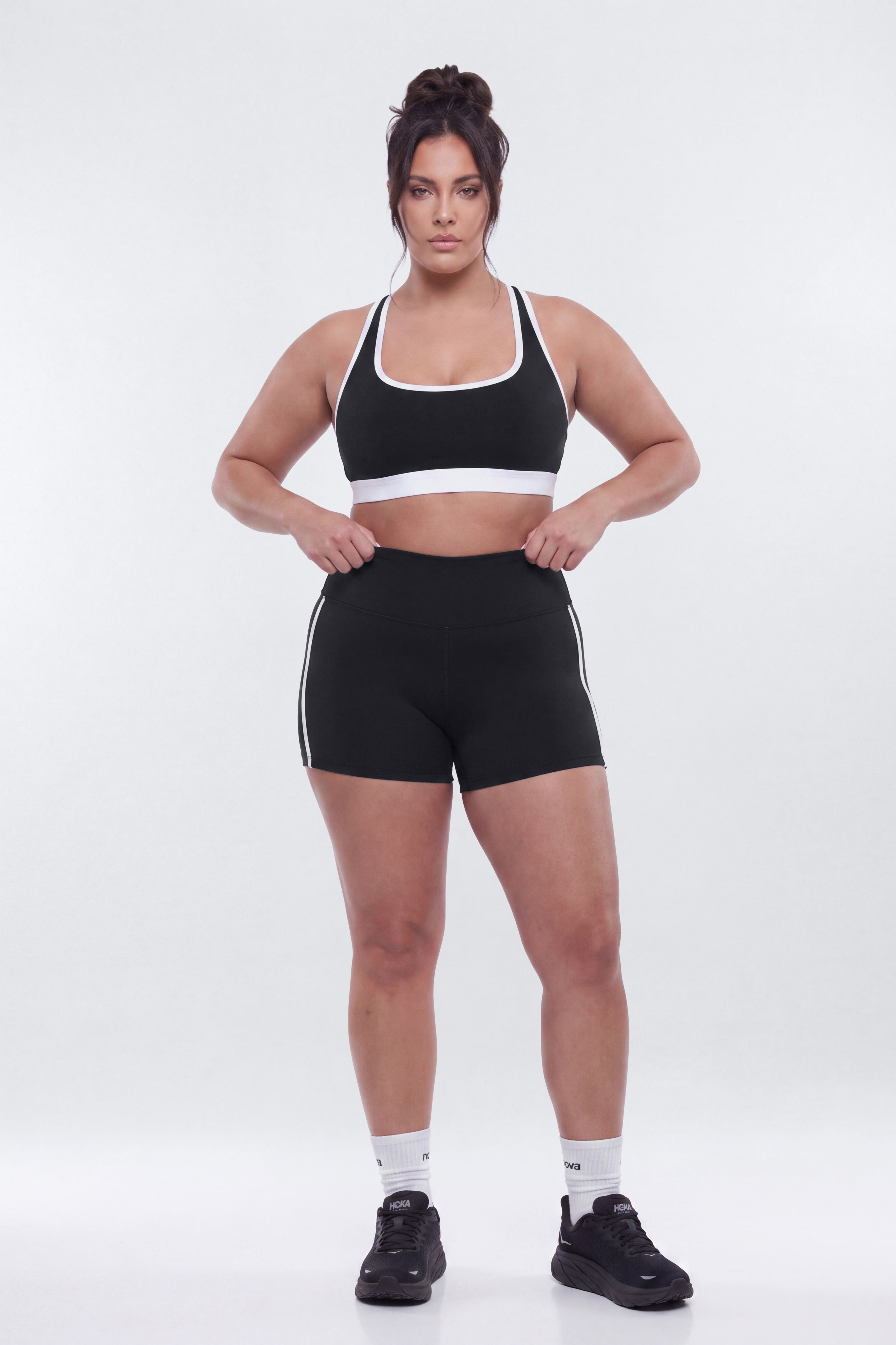 ProStretch™ Contrast Racerback Scoop Neck Sports Bra - Black