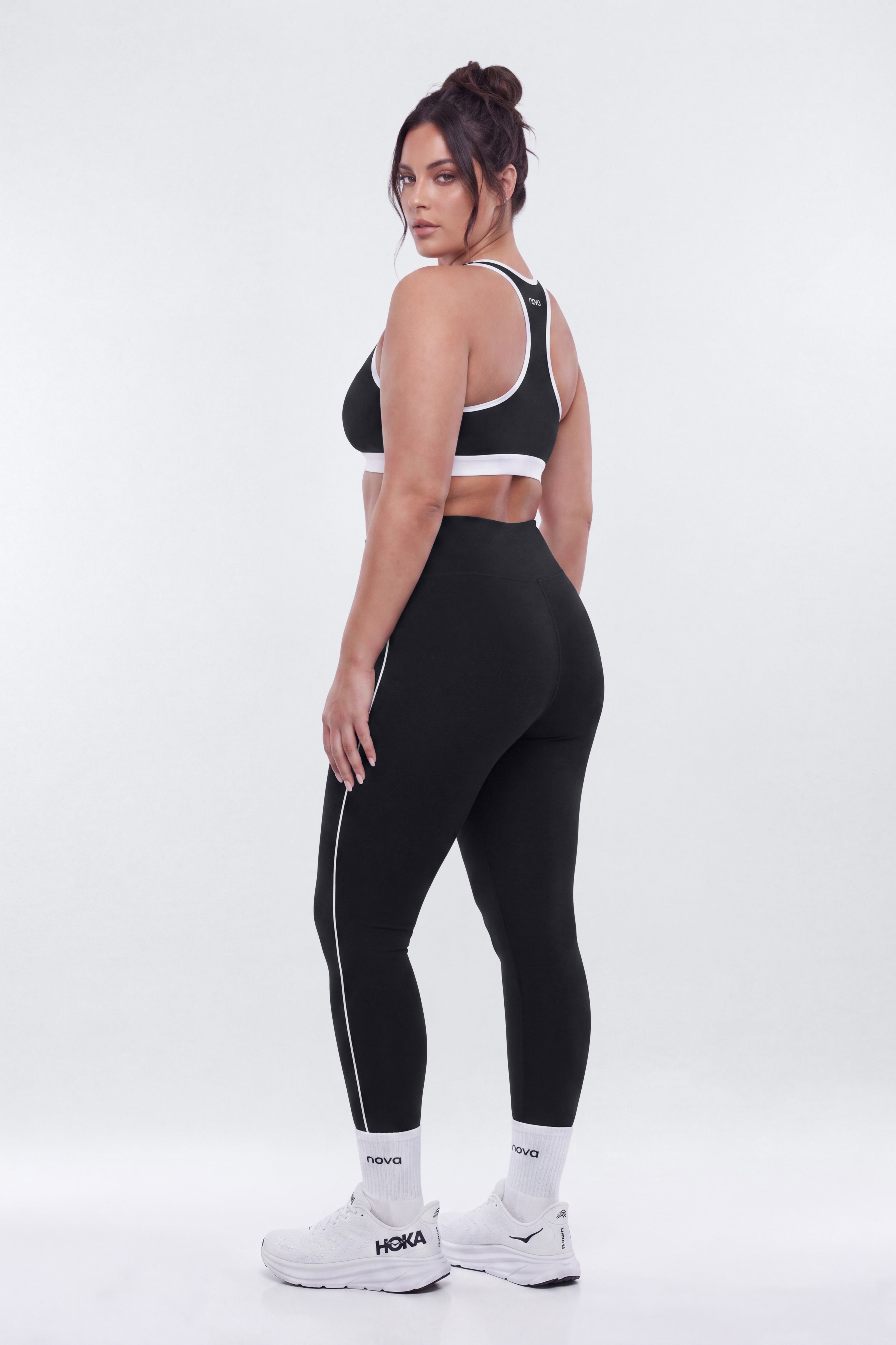 ProStretch™ 28″ Contrast Trim Legging - Black/White