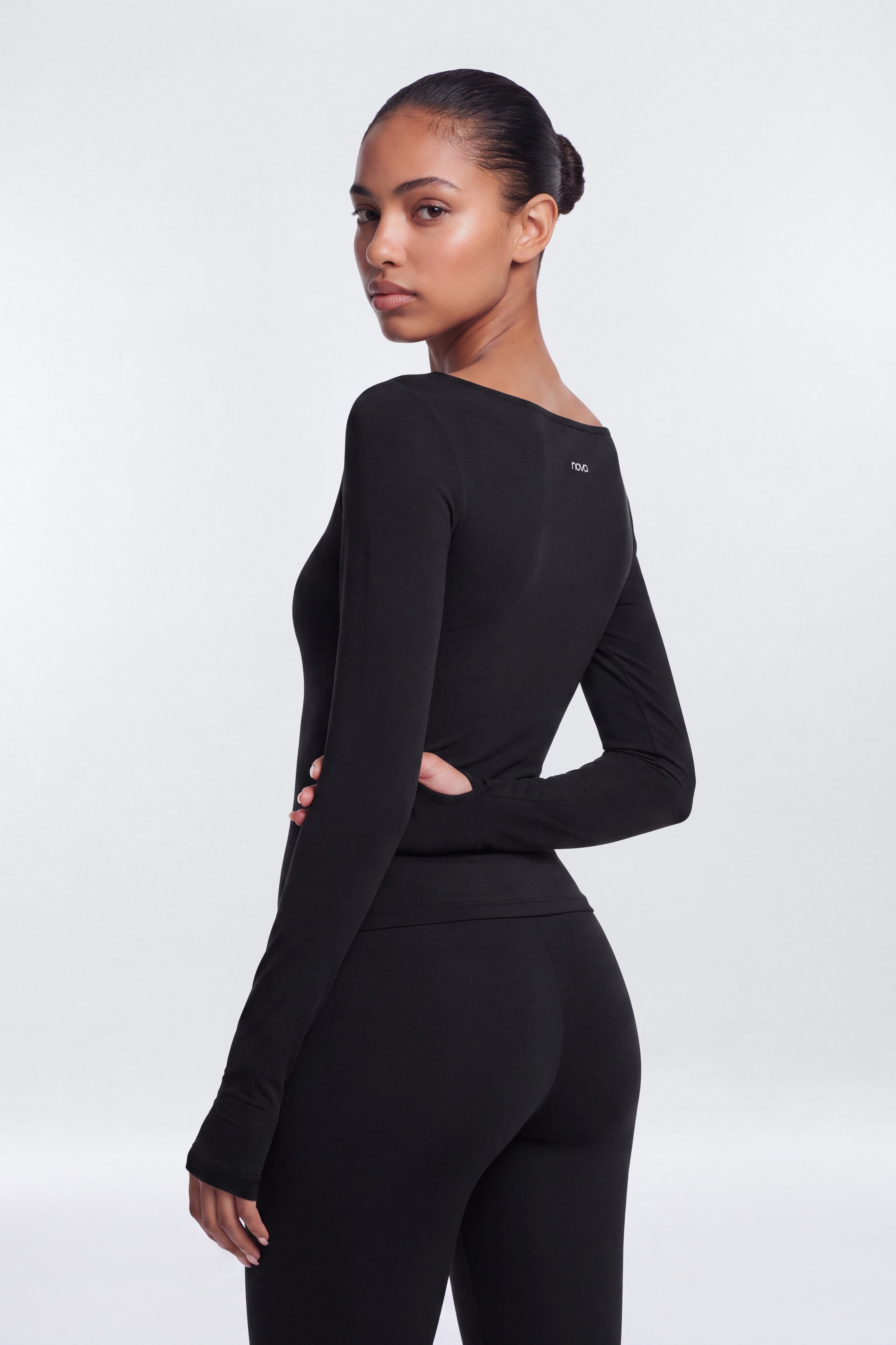 Active Sport Mesh Layering Top - Black