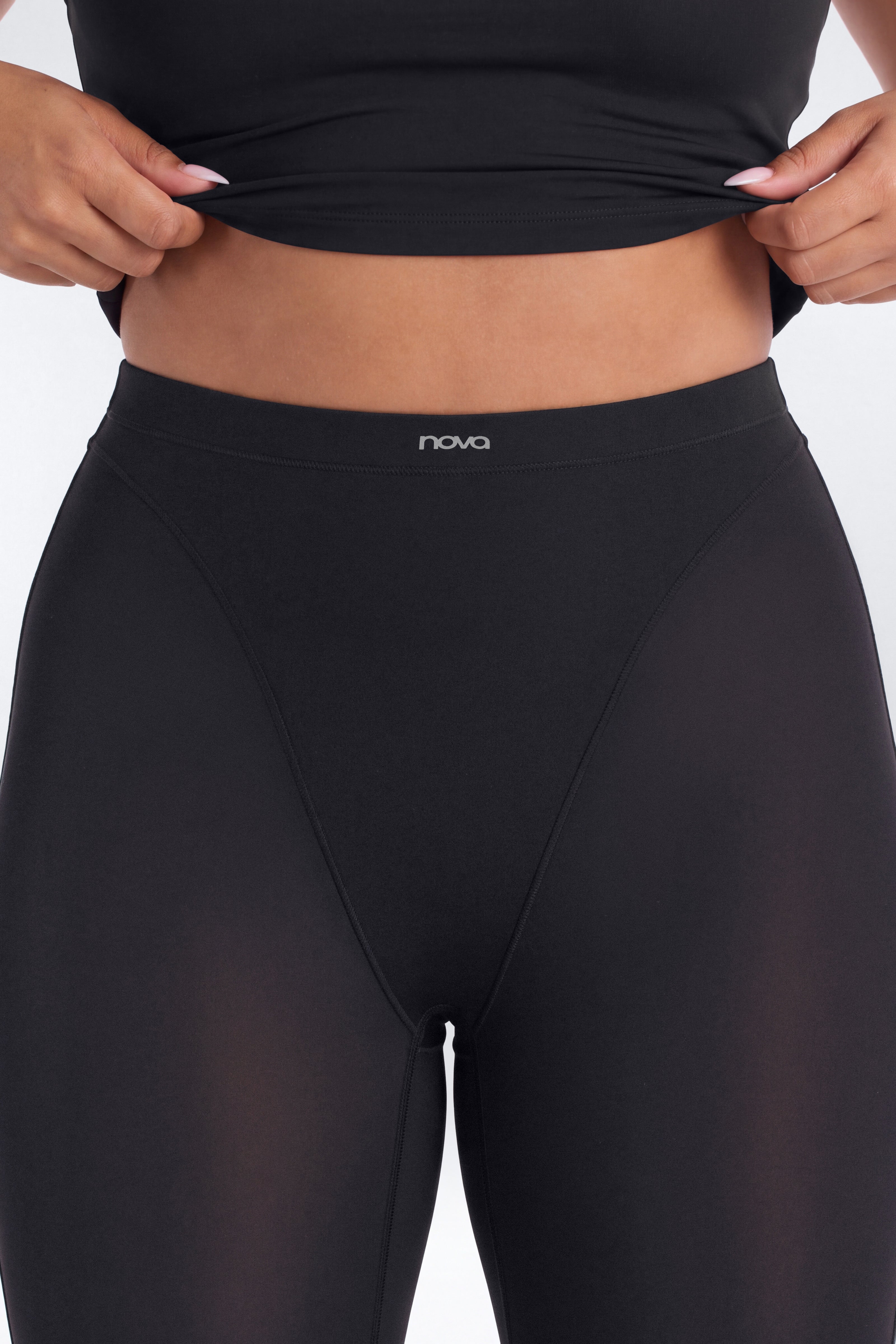 Active Sport Mesh 7″ Mid Rise V Panel Biker Short - Black