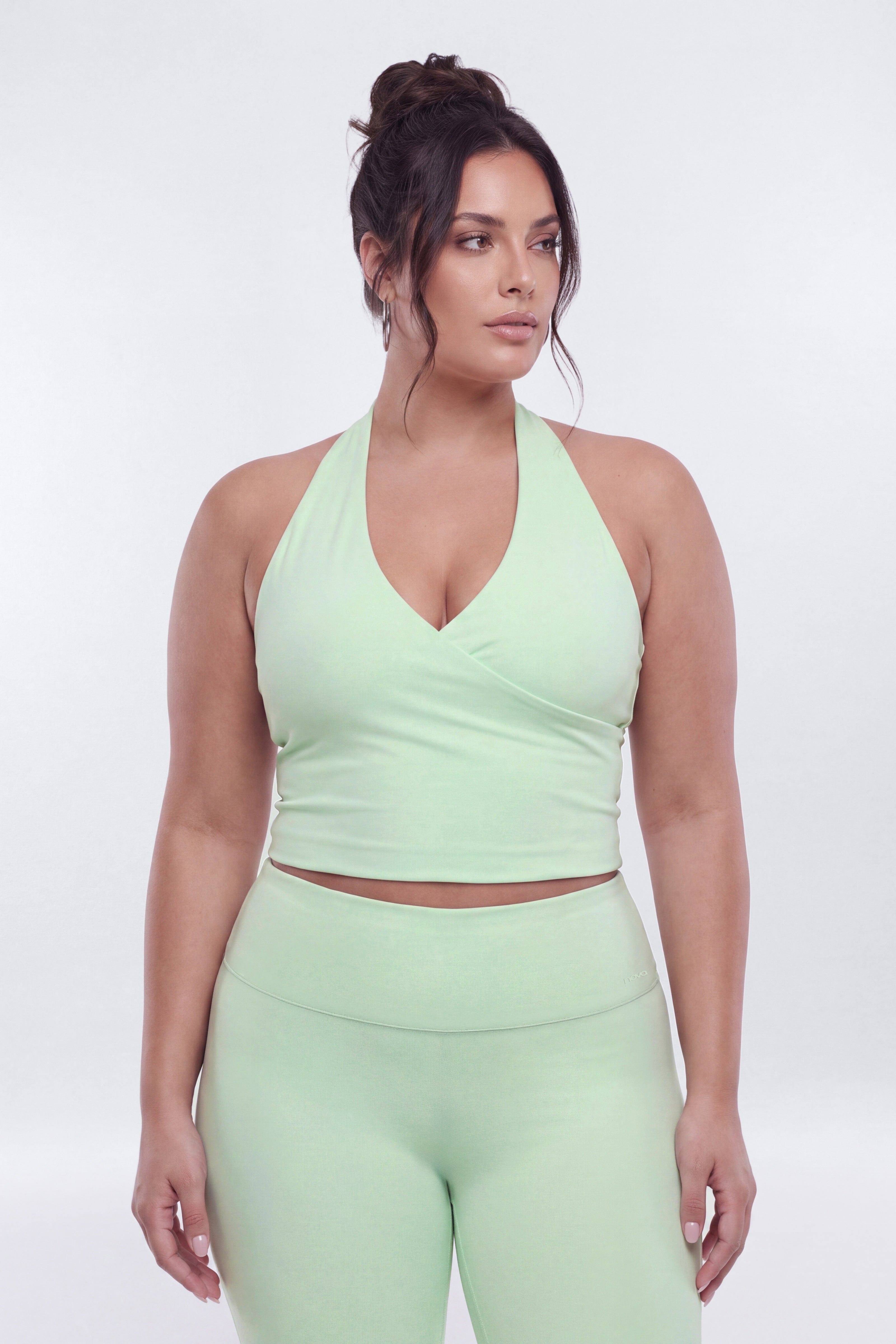 ButterSoft Halter Sports Top - Cool Mint