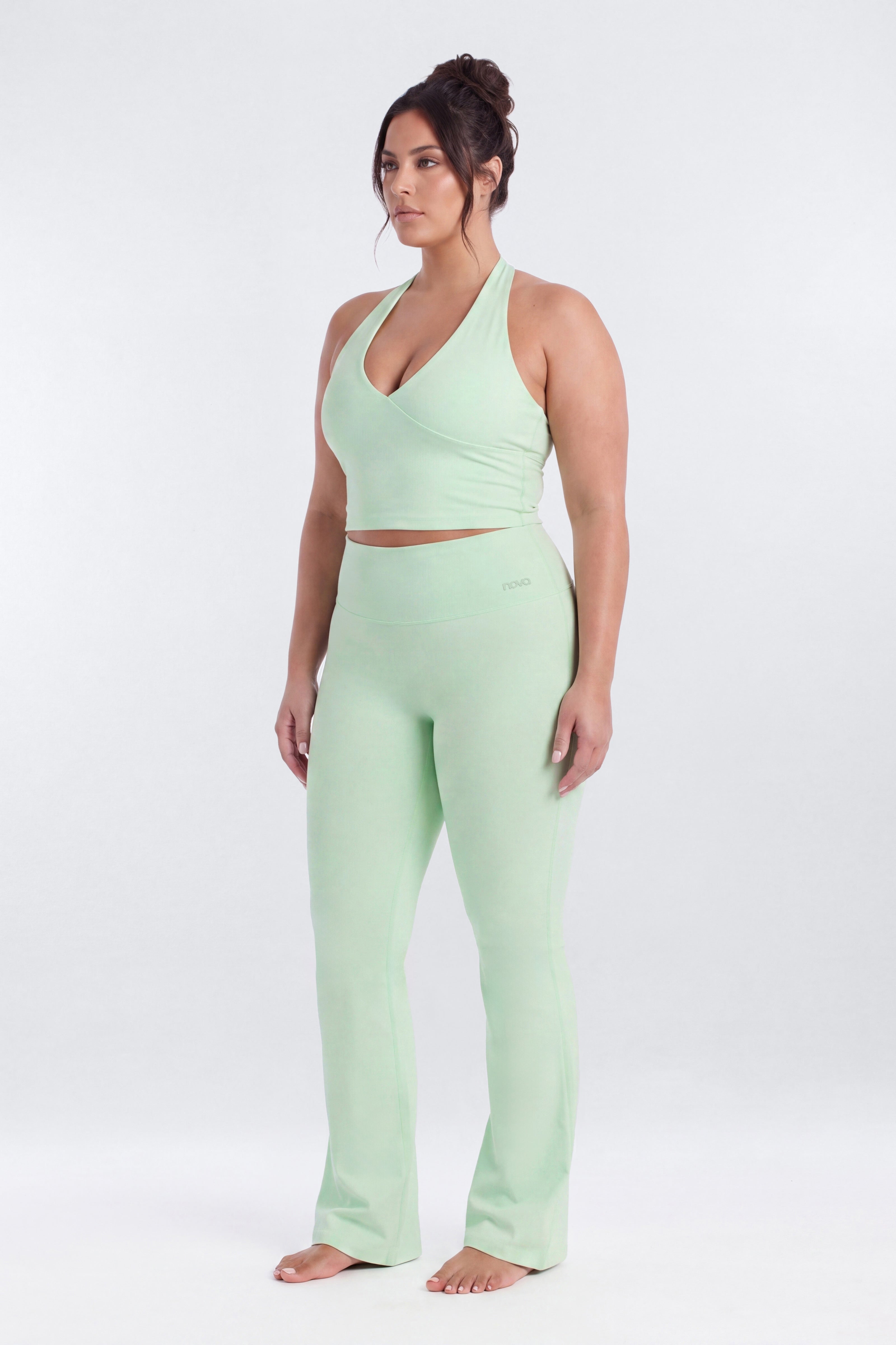 ButterSoft 33″ Low Rise Foldover Flare Legging - Cool Mint