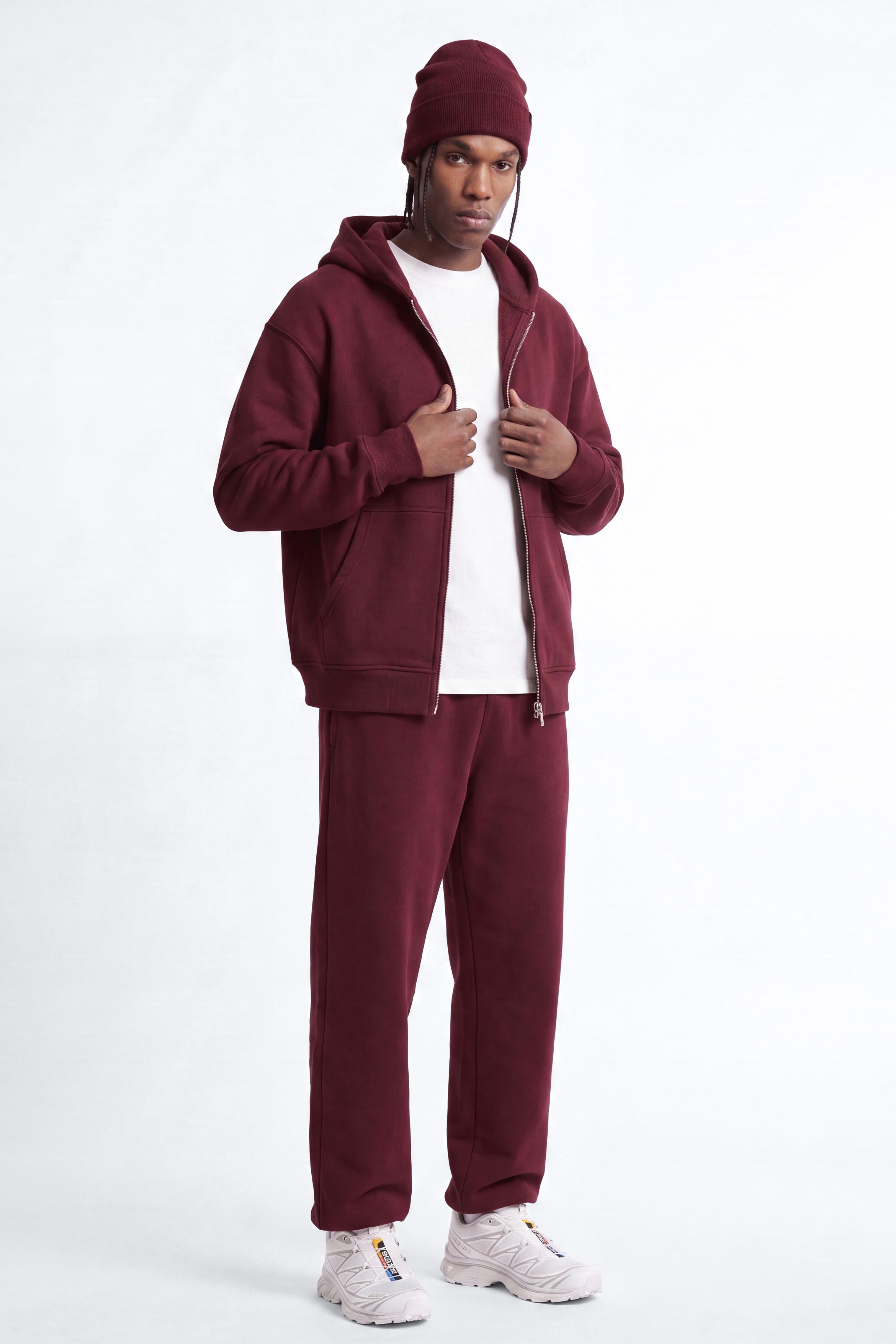410 Oversized Zip Hoodie - Burgundy