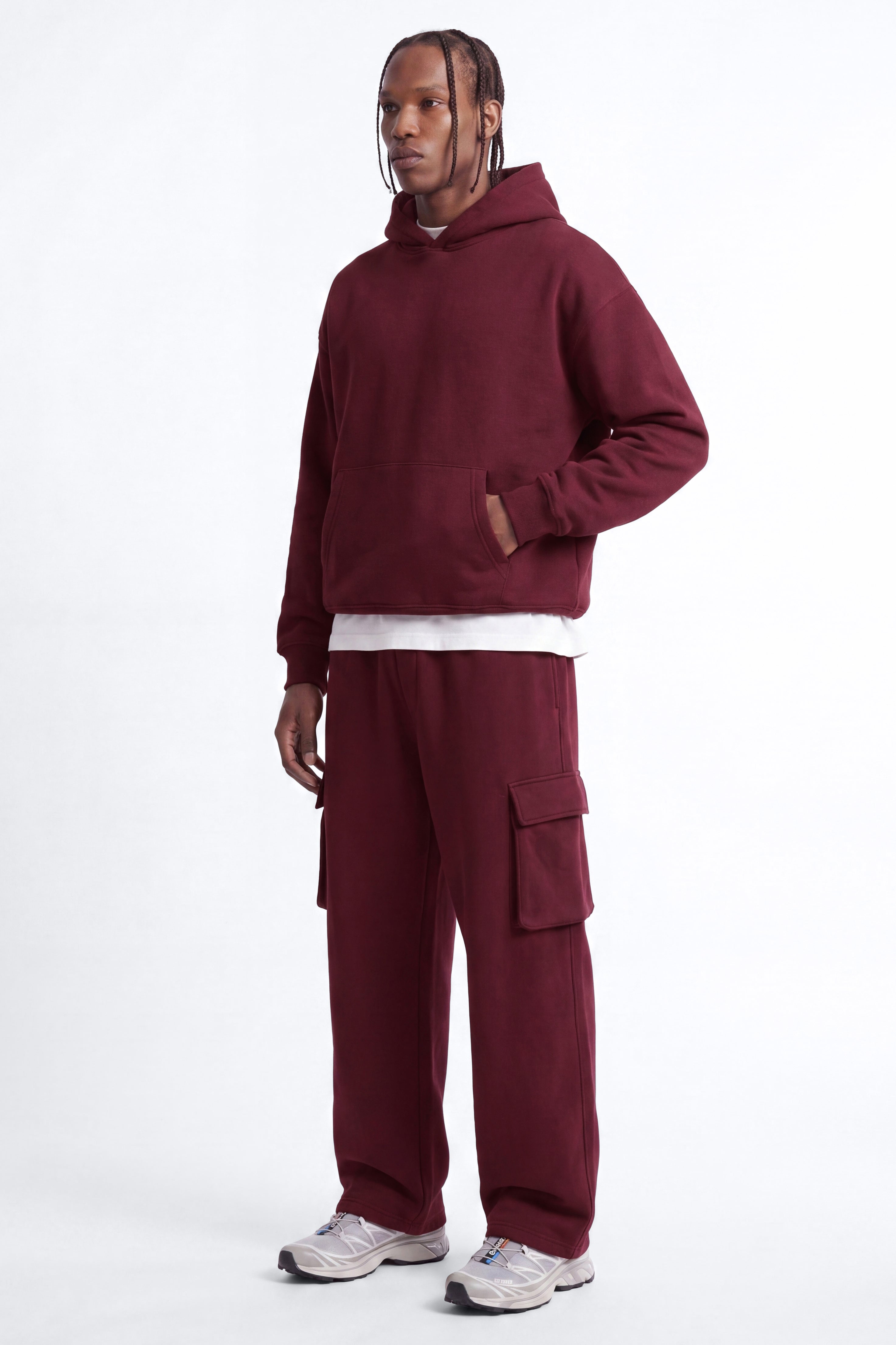 410 Baggy Cargo Sweatpants - Burgundy