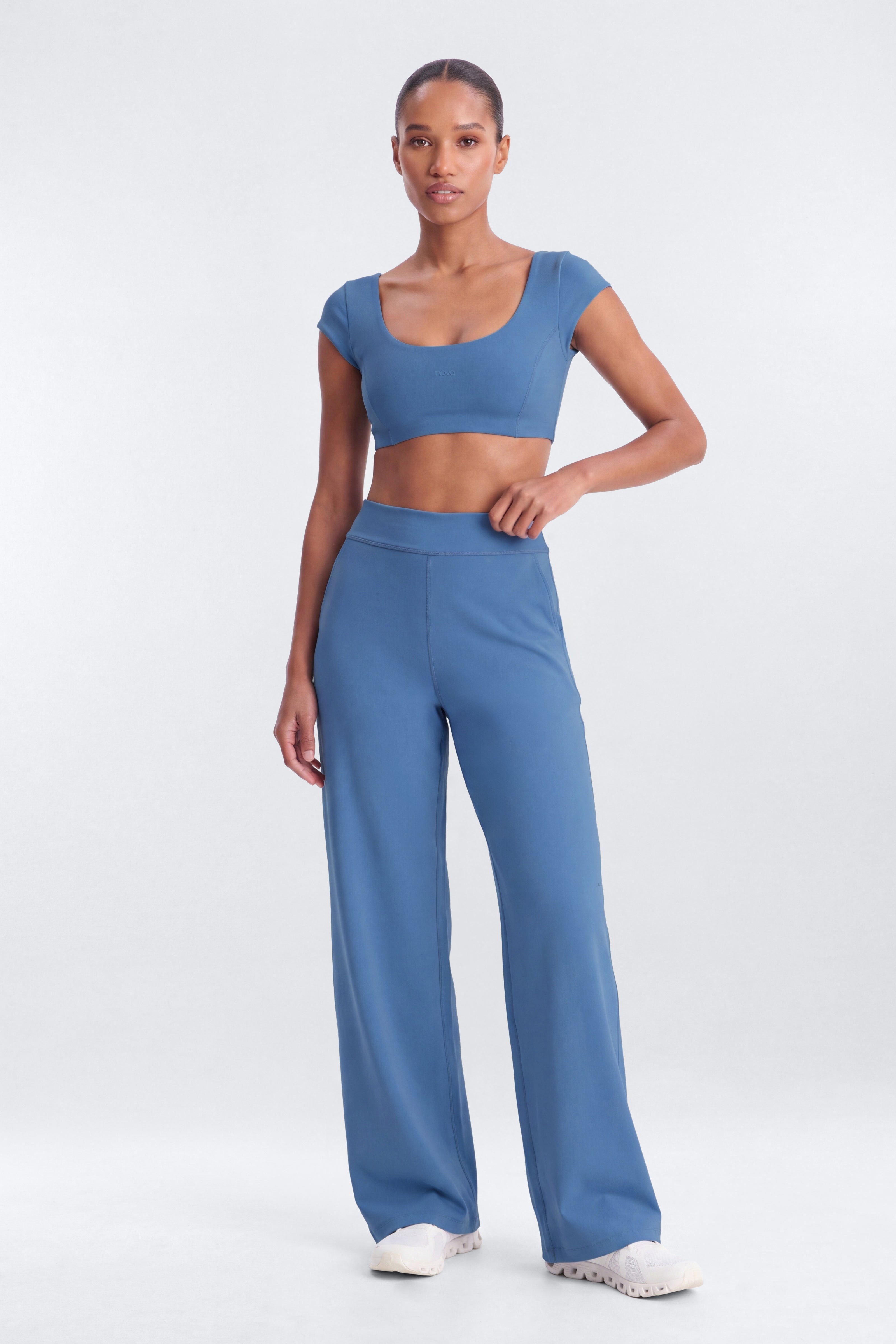 CloudForm™ 32″ Wide Leg Pants - Opal Blue