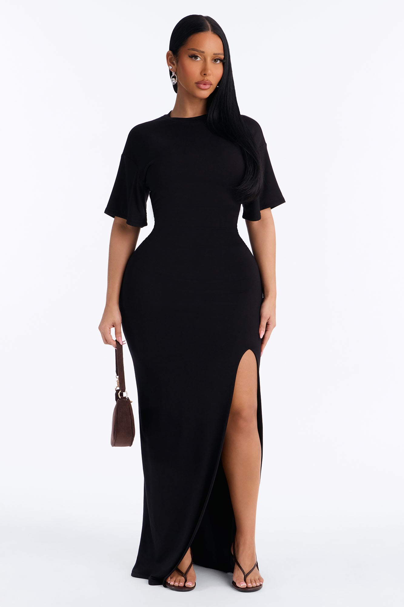 Ella Premium Modal Maxi Dress - Black