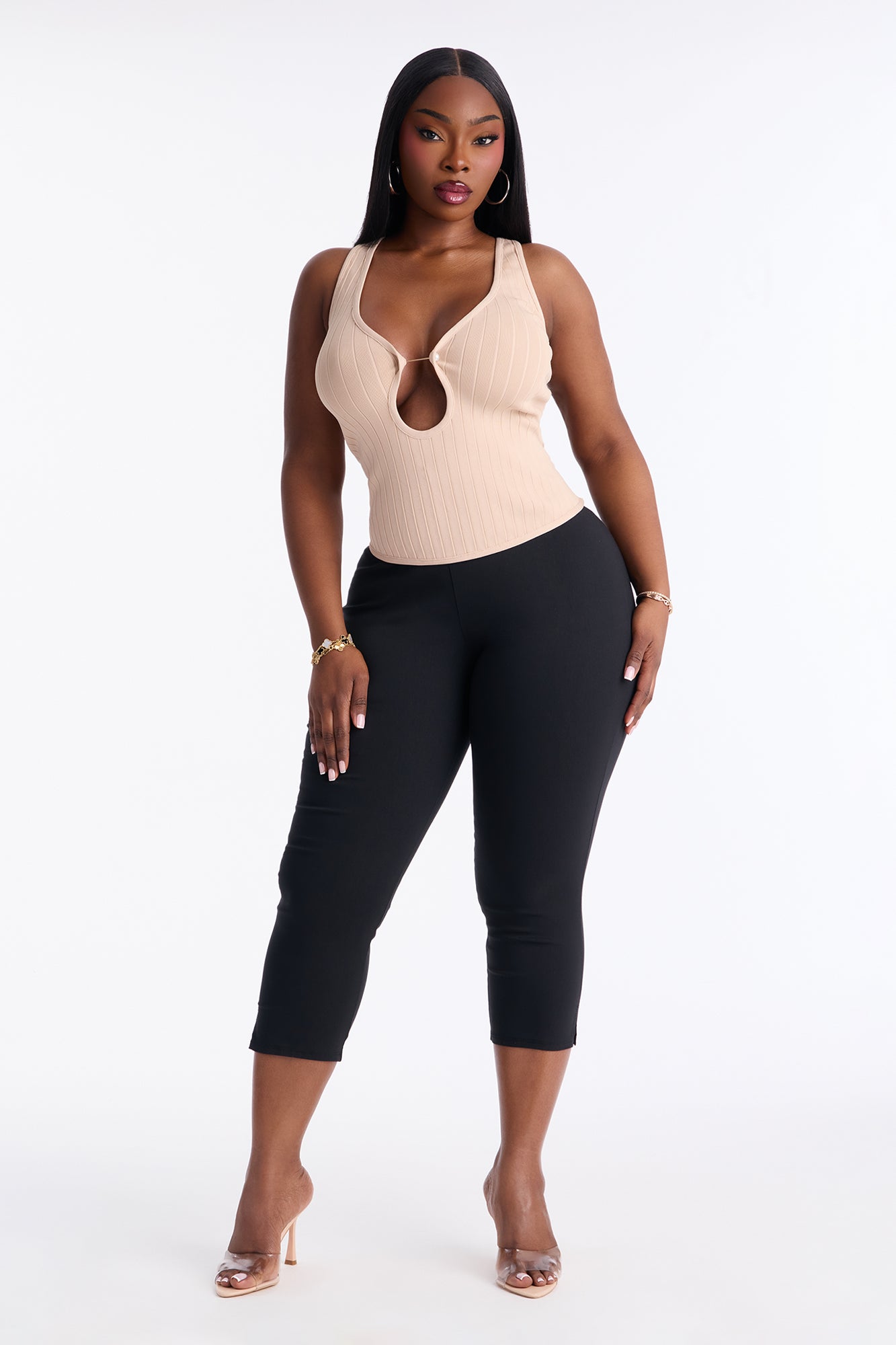 Miley Cut Out Bandage Top - Cream