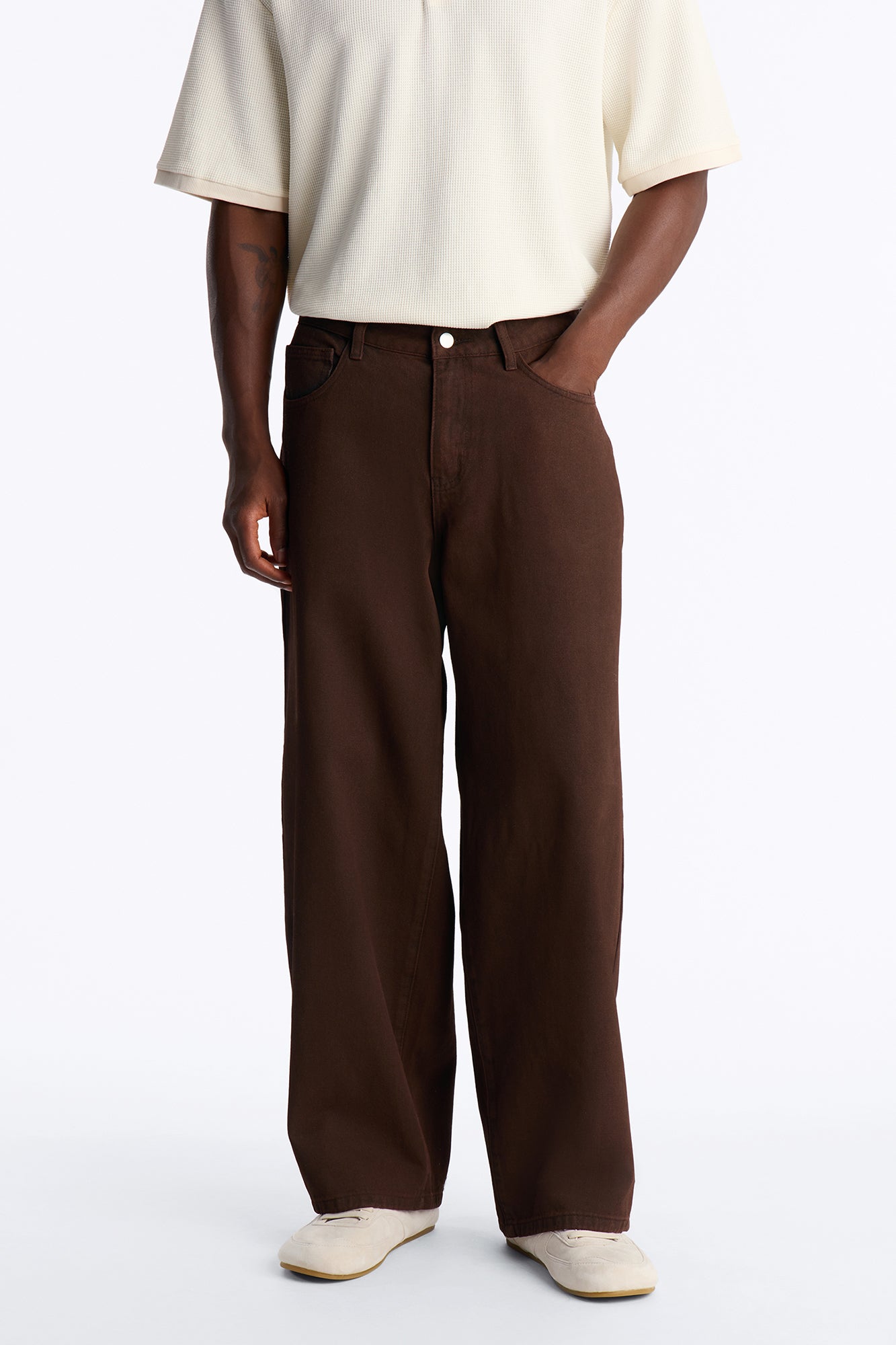 Overland Waxed Baggy Jean - Brown