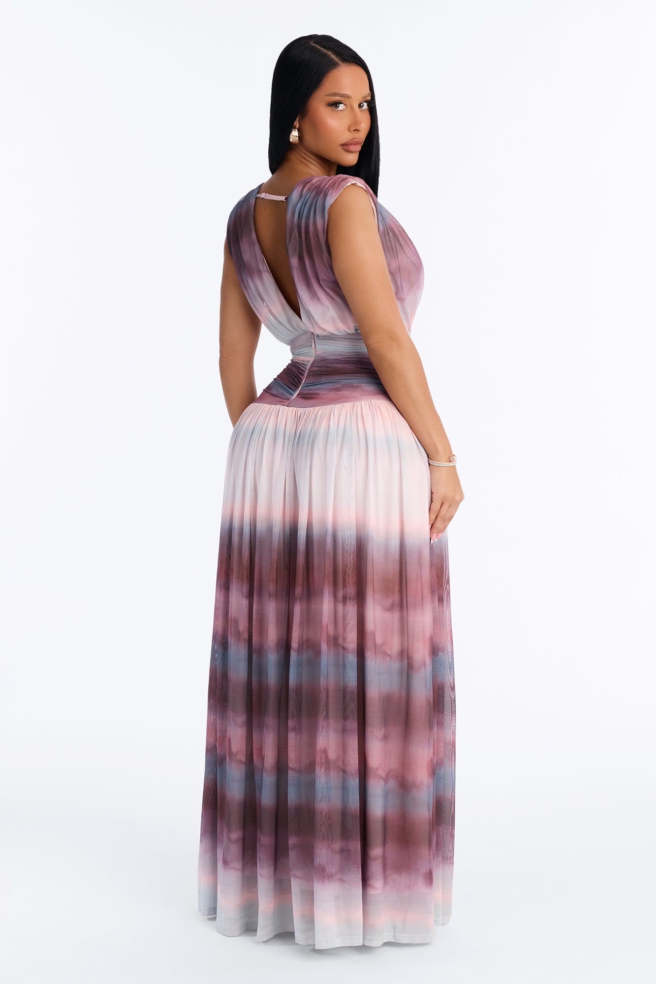 Classic Chic Mesh Maxi Dress - Mauve/combo image 7
