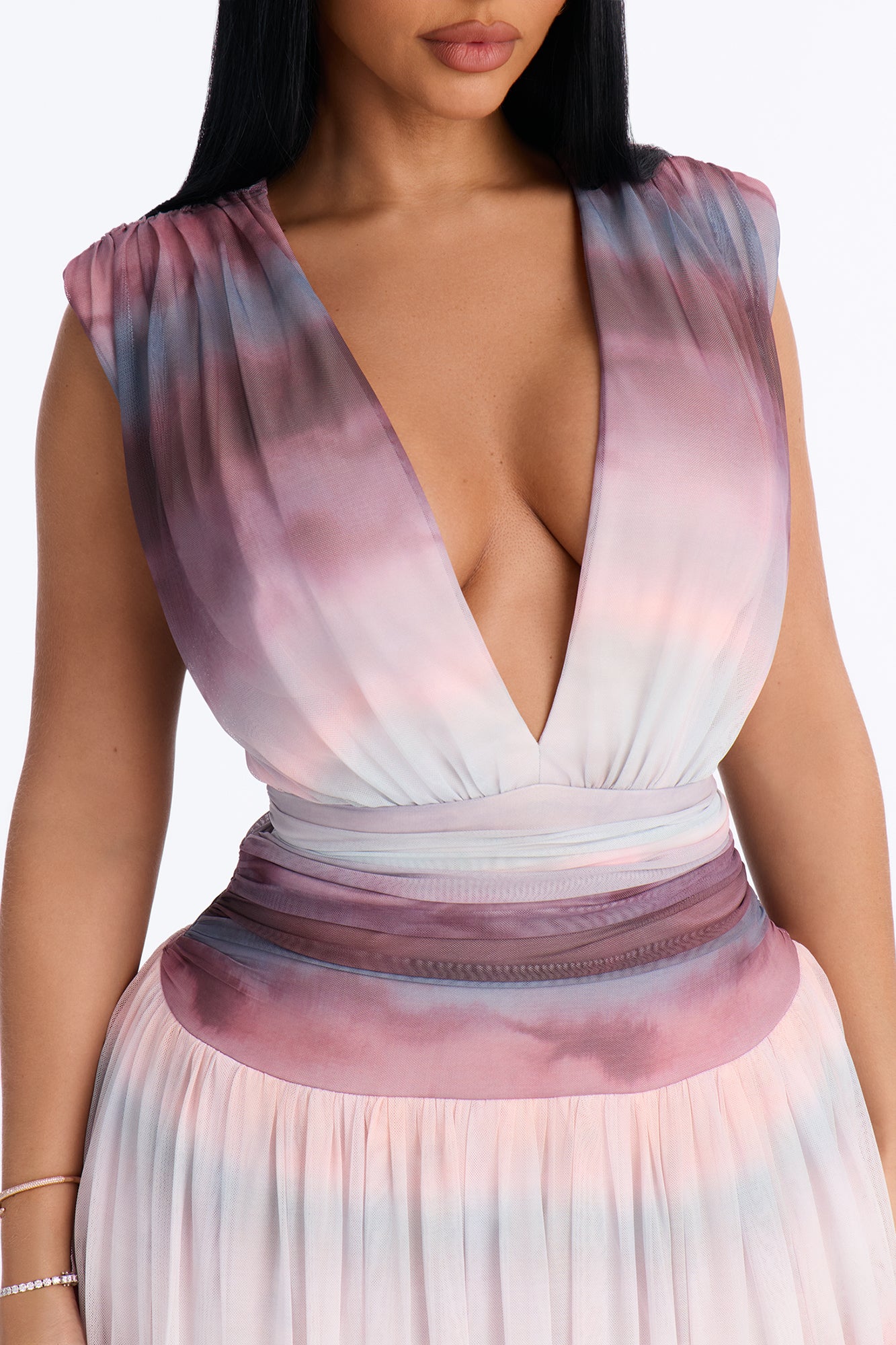 Classic Chic Mesh Maxi Dress - Mauve/combo image 8