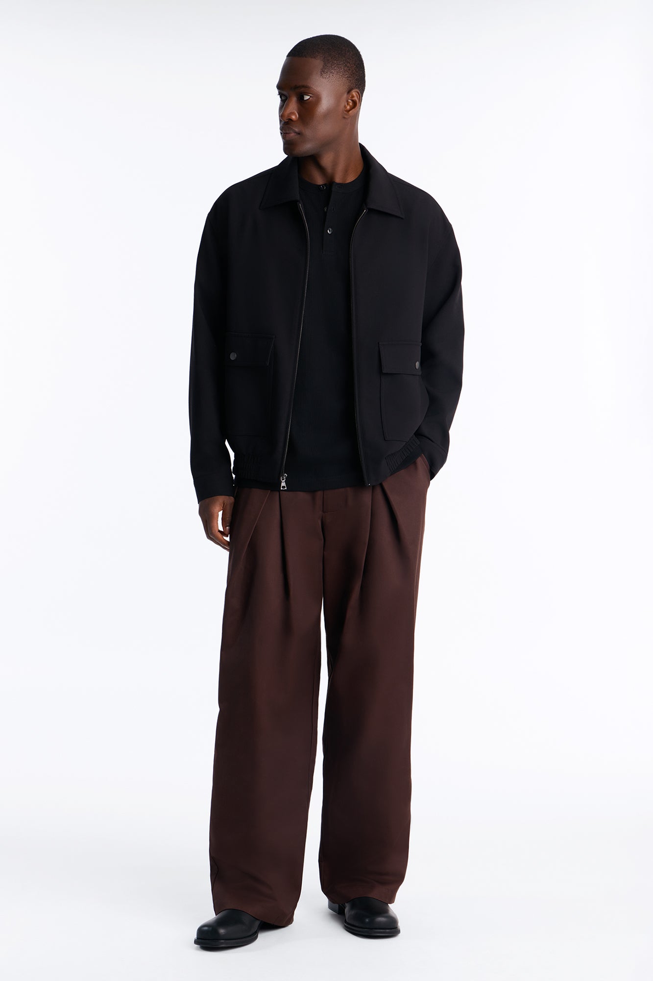 On The Low Baggy Pleated Pant - Brown