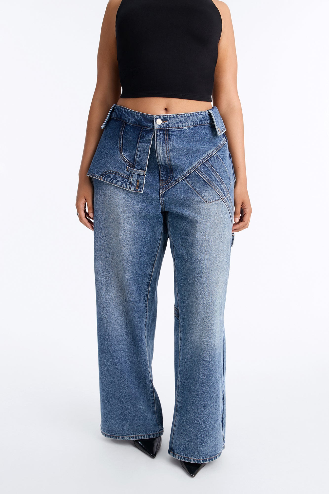 Special Agent Reconstructed Skirt Straight Leg Jeans - Dark Wash