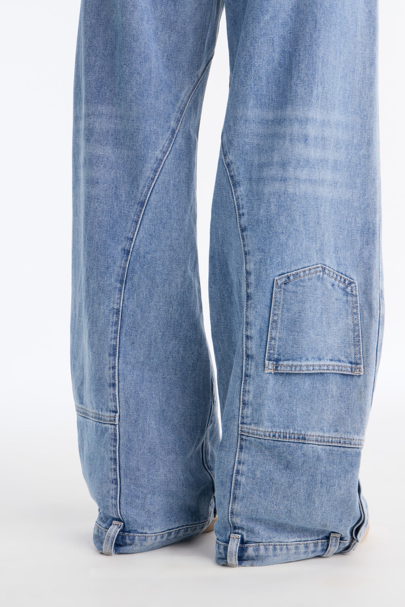 No Return Reconstructed Wide Leg Jeans - Medium Wash image 8