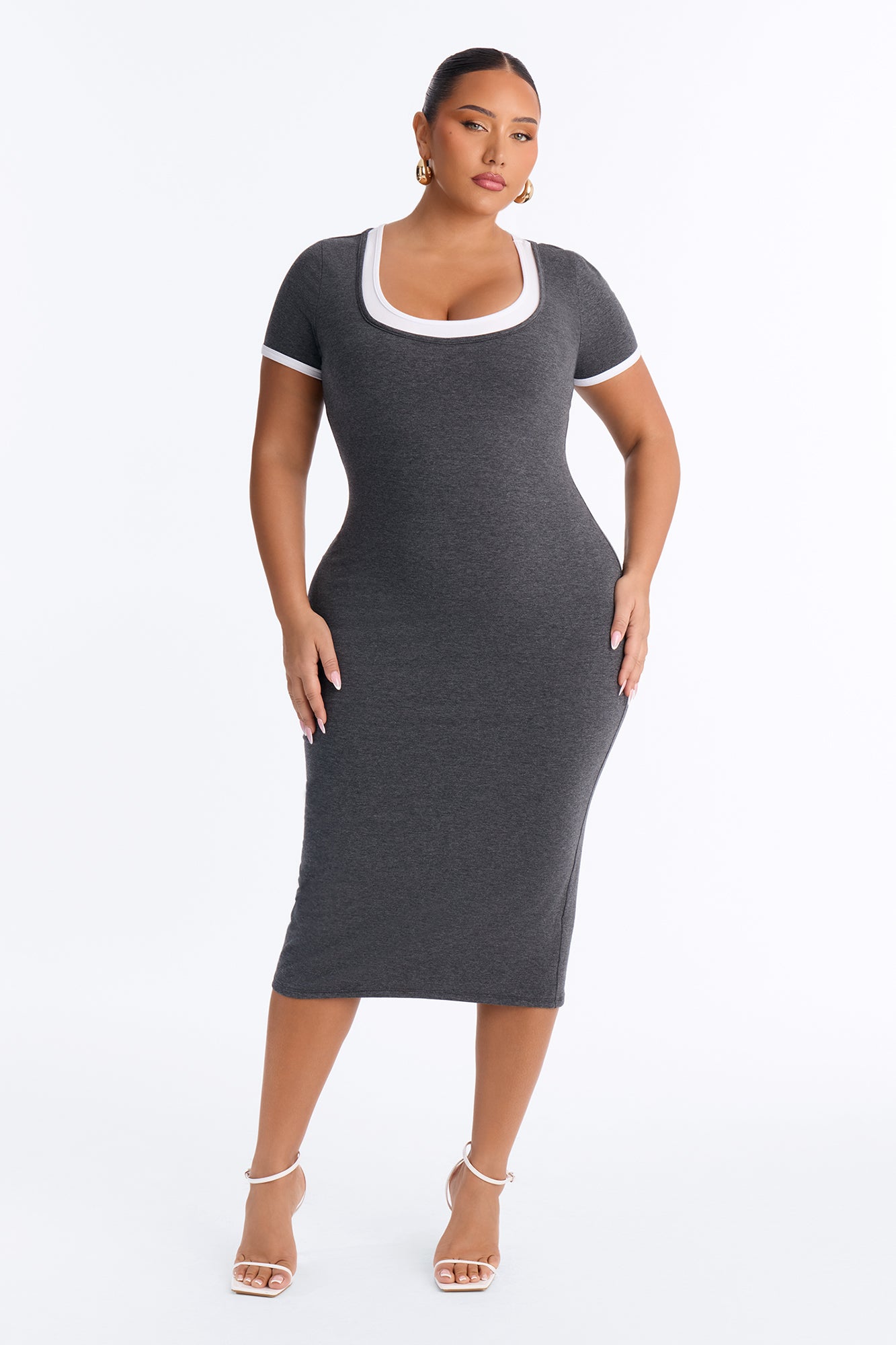 Everyday Palette Midi Dress - Grey/combo