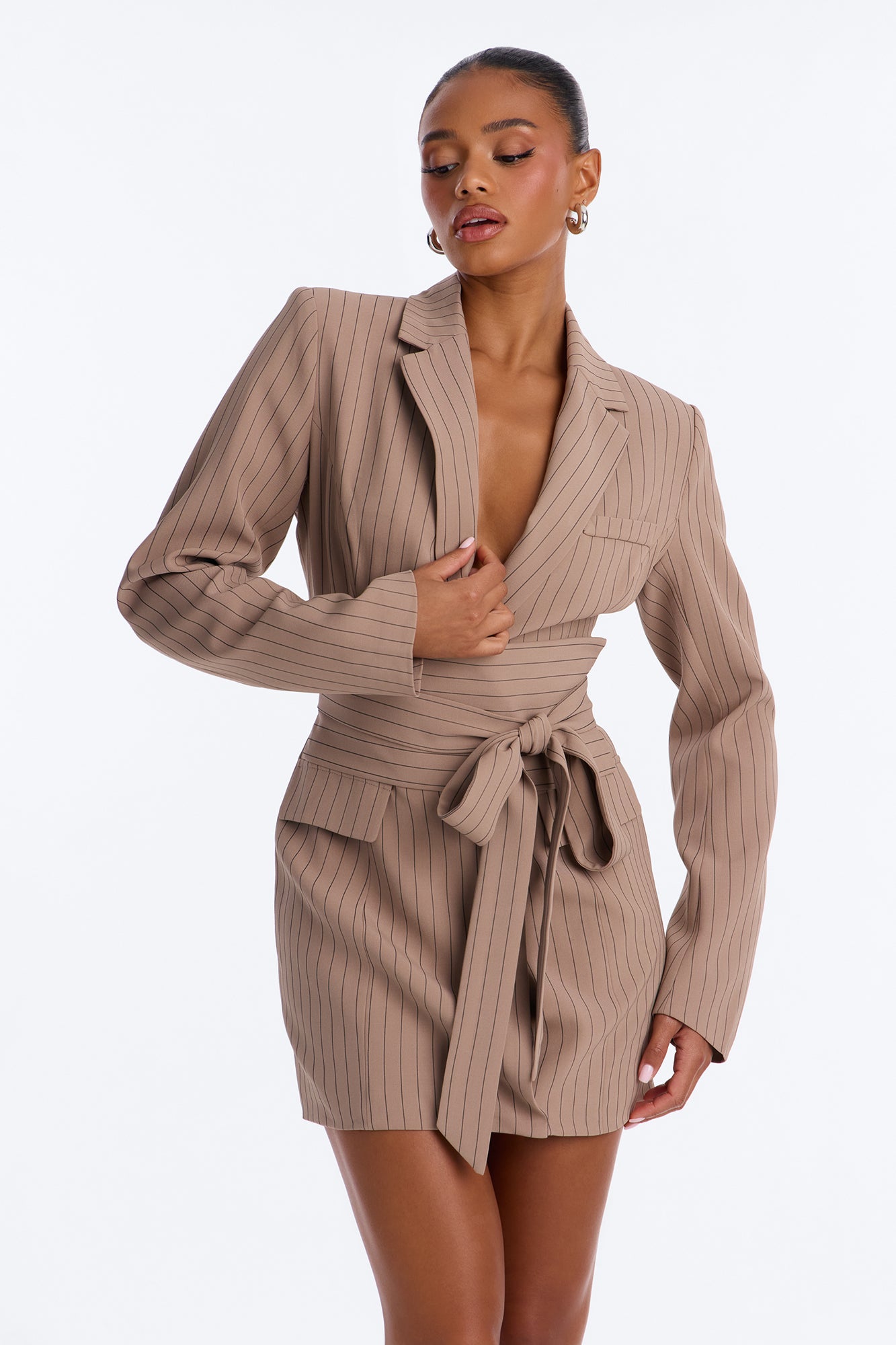 Pretty Important Blazer Mini Dress - Mocha image 5