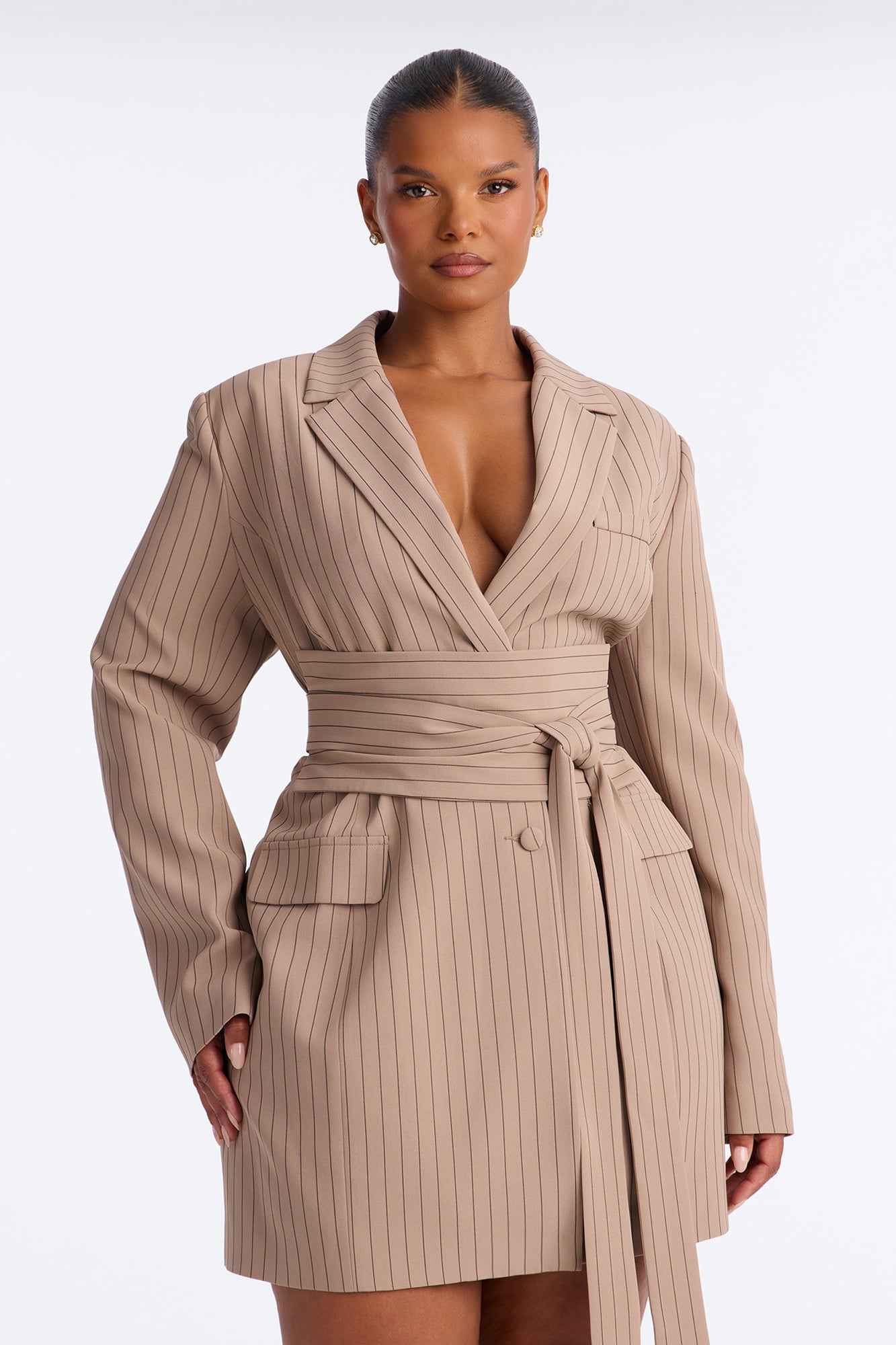 Pretty Important Blazer Mini Dress - Mocha image 2