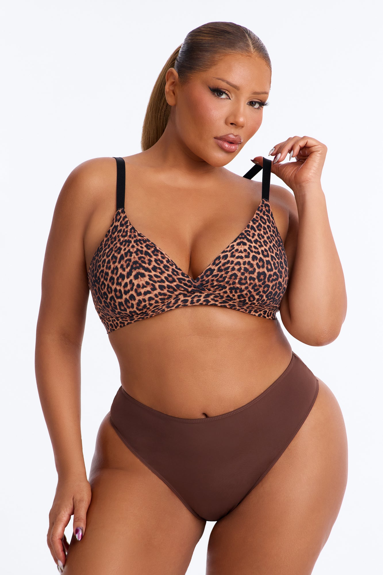 Dress Microfiber Triangle Bralette - Leopard