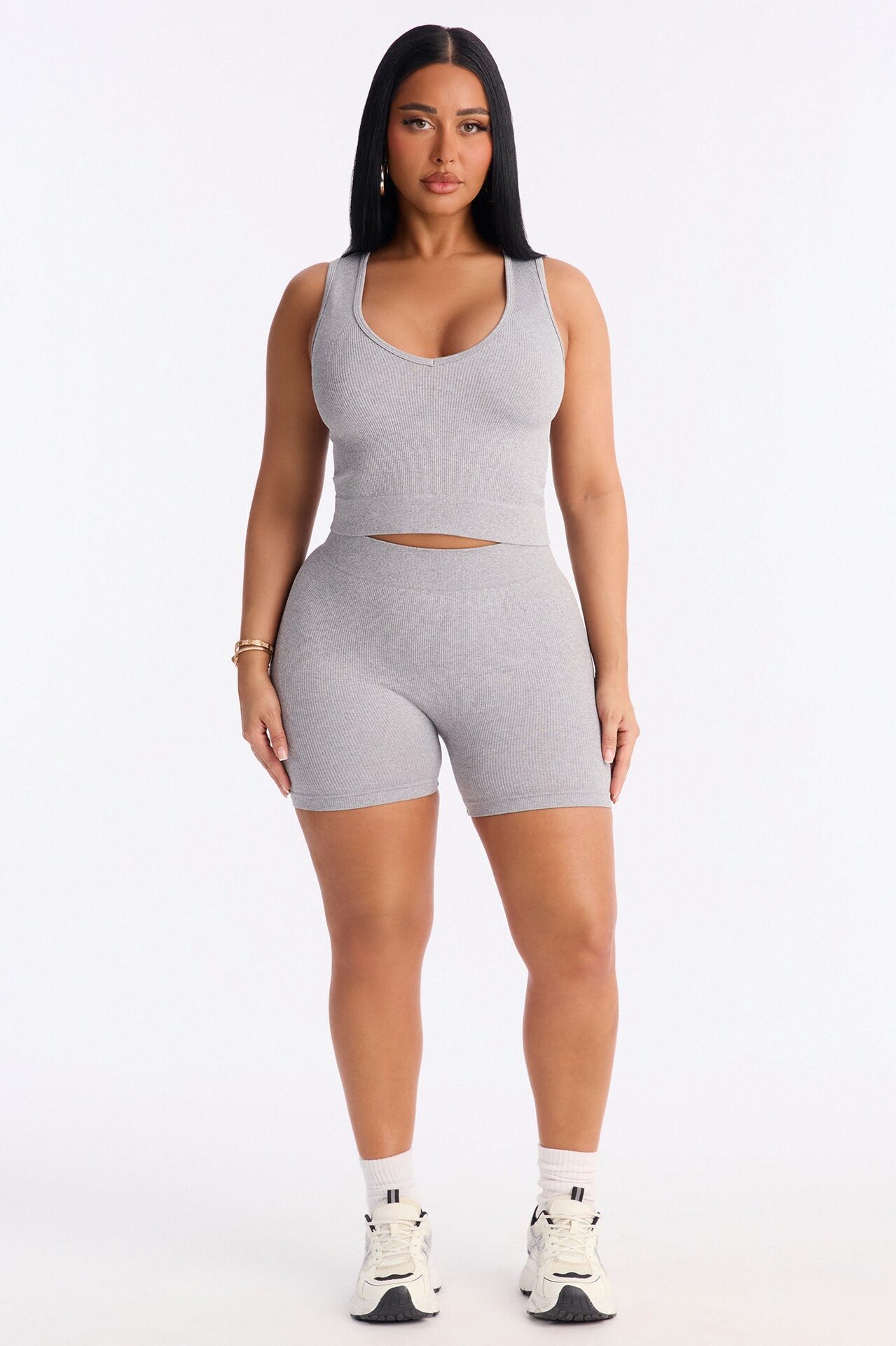 Allison Seamless Biker Short Set - Grey