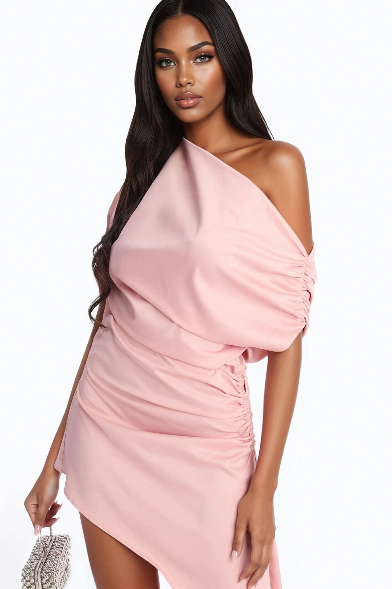 Bynes Satin Midi Dress - Mauve