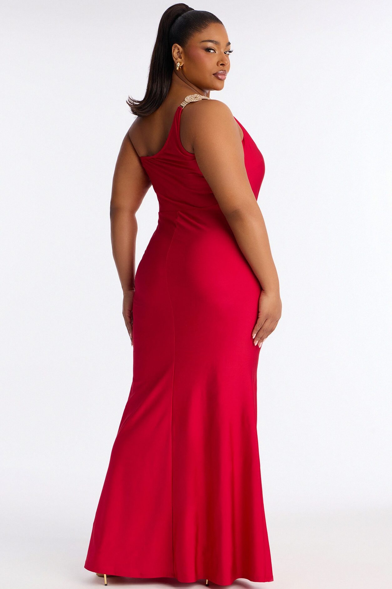 Alexis One Shoulder Gown - Red