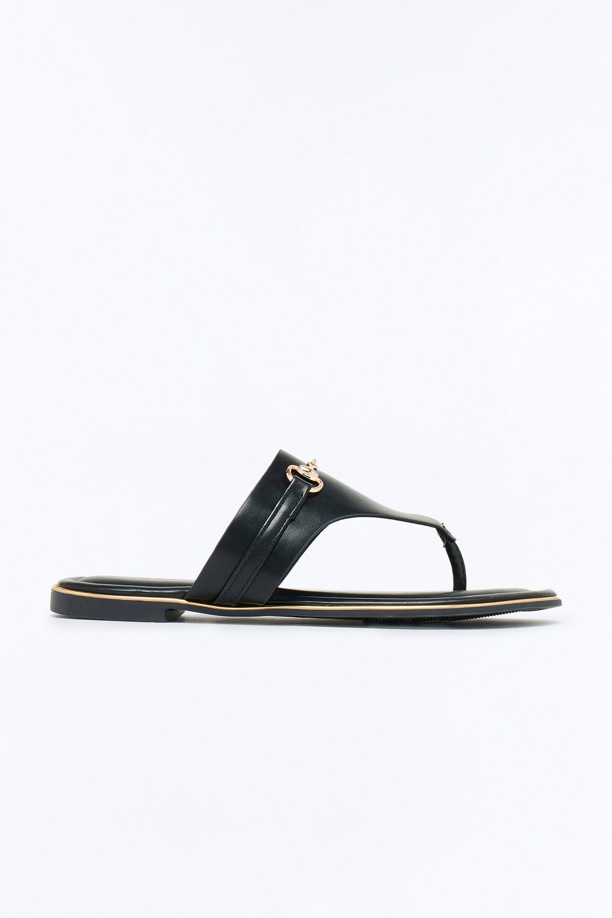 Richa Hardware Flip Flops - Black