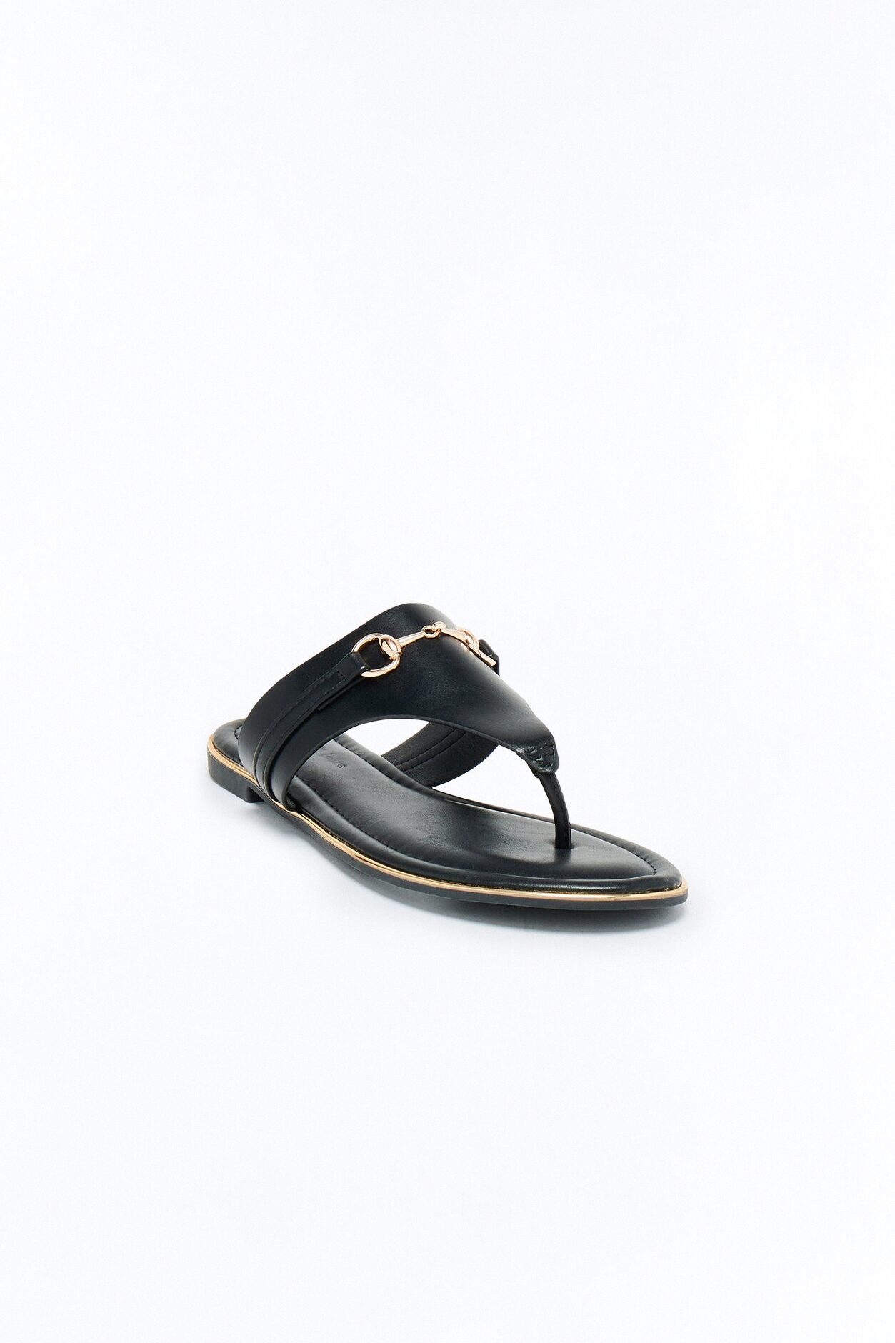Richa Hardware Flip Flops - Black