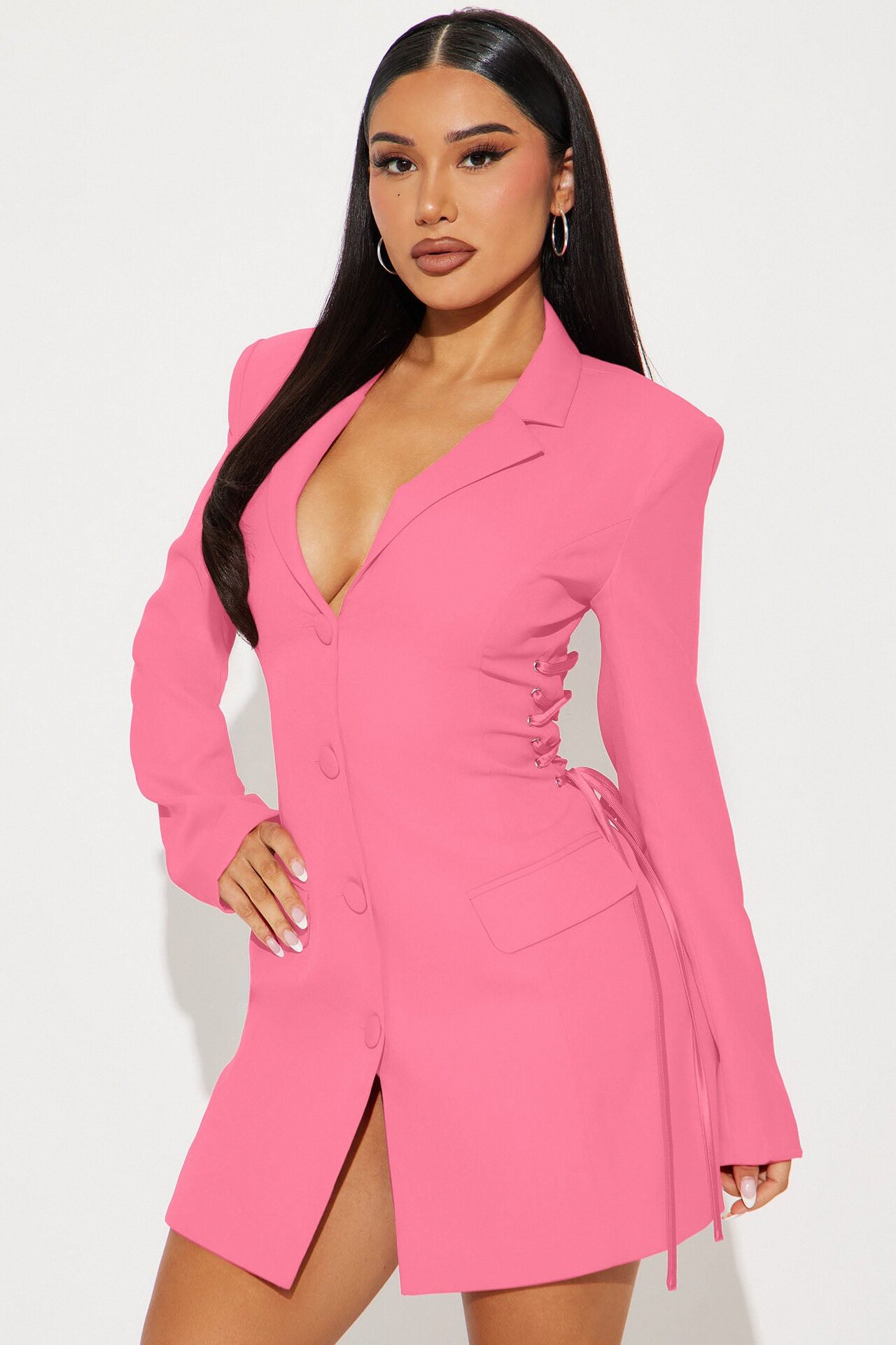 Jade Blazer Mini Dress - Bubblegum Pink