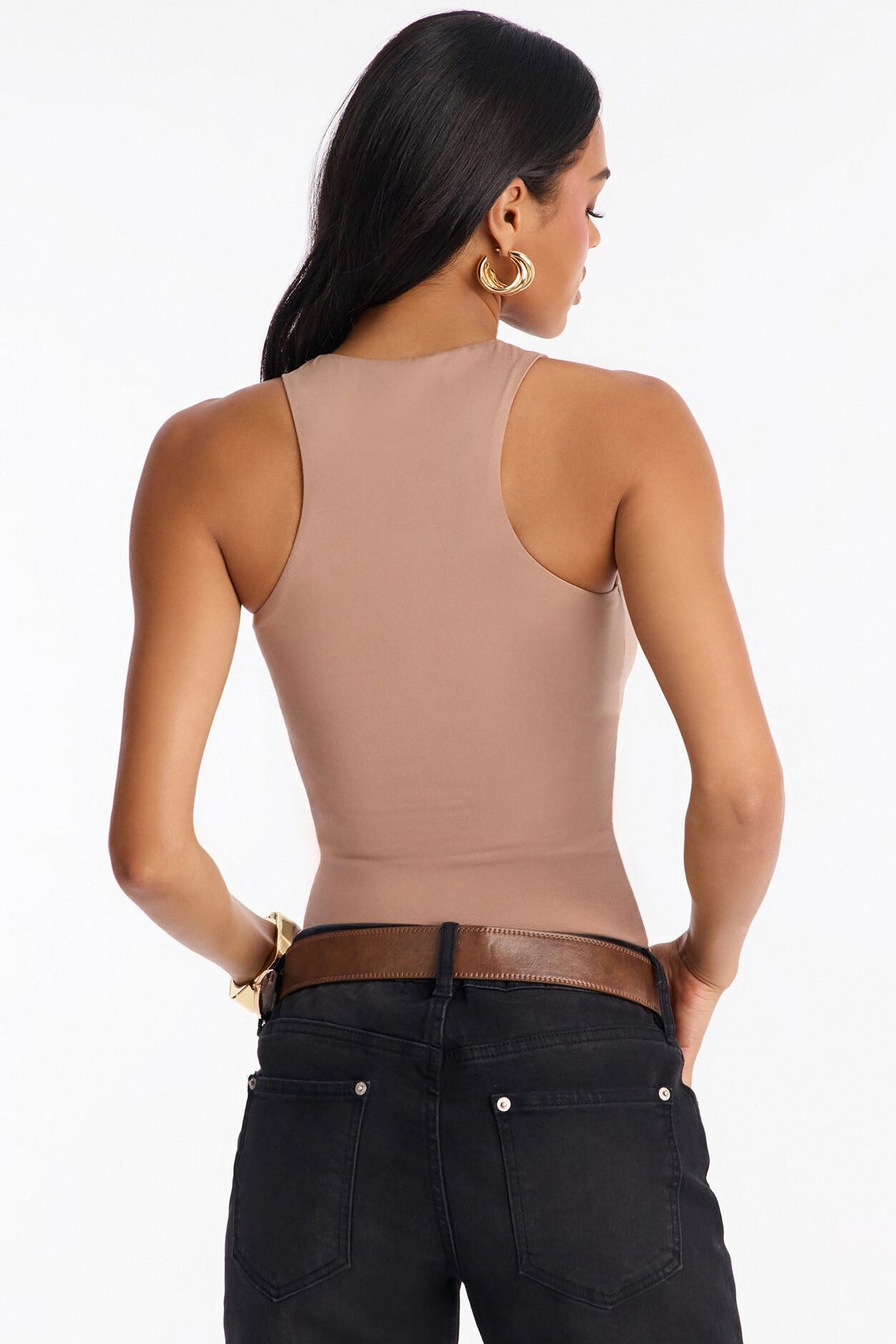Jamie Double Lined Tank Top - Taupe