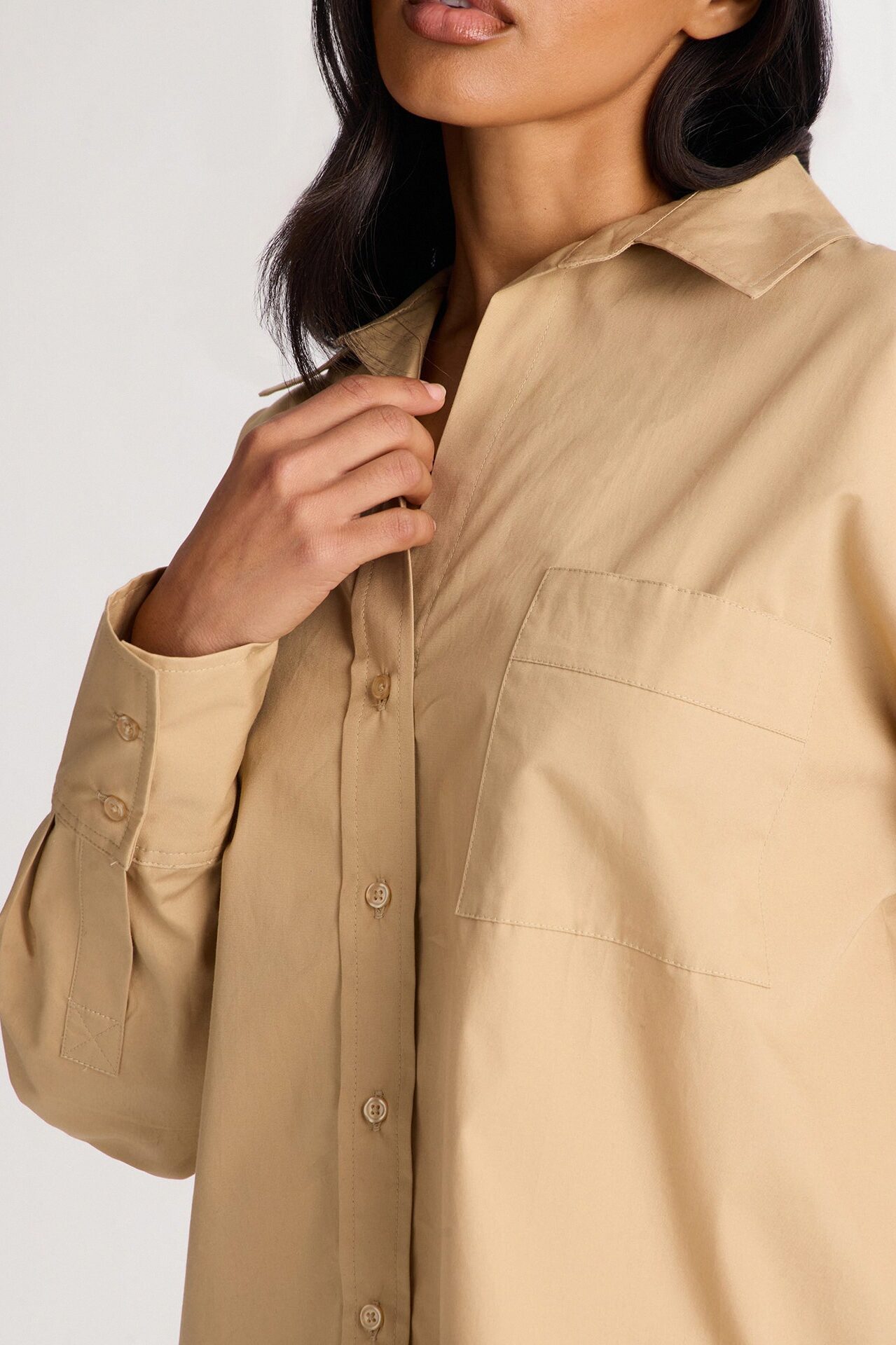 Closet Staple Poplin Shirt - Stone