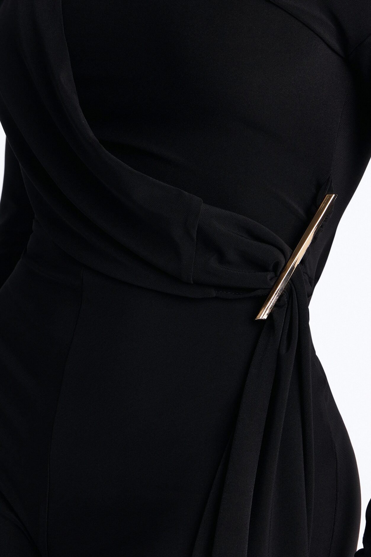 Adri Draped Wide Leg Jumpsuit - Black