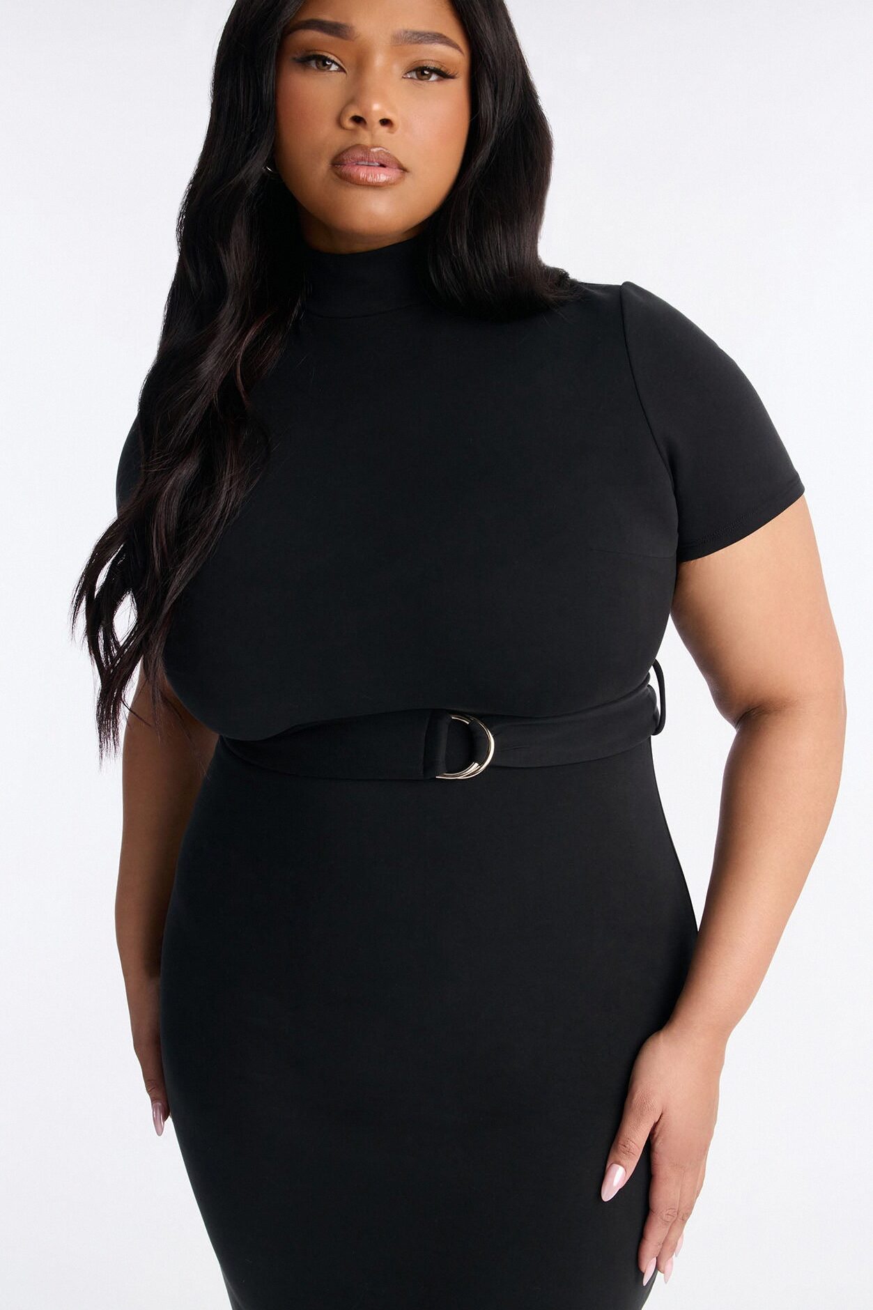 Parker Belted Midi Dress - Black