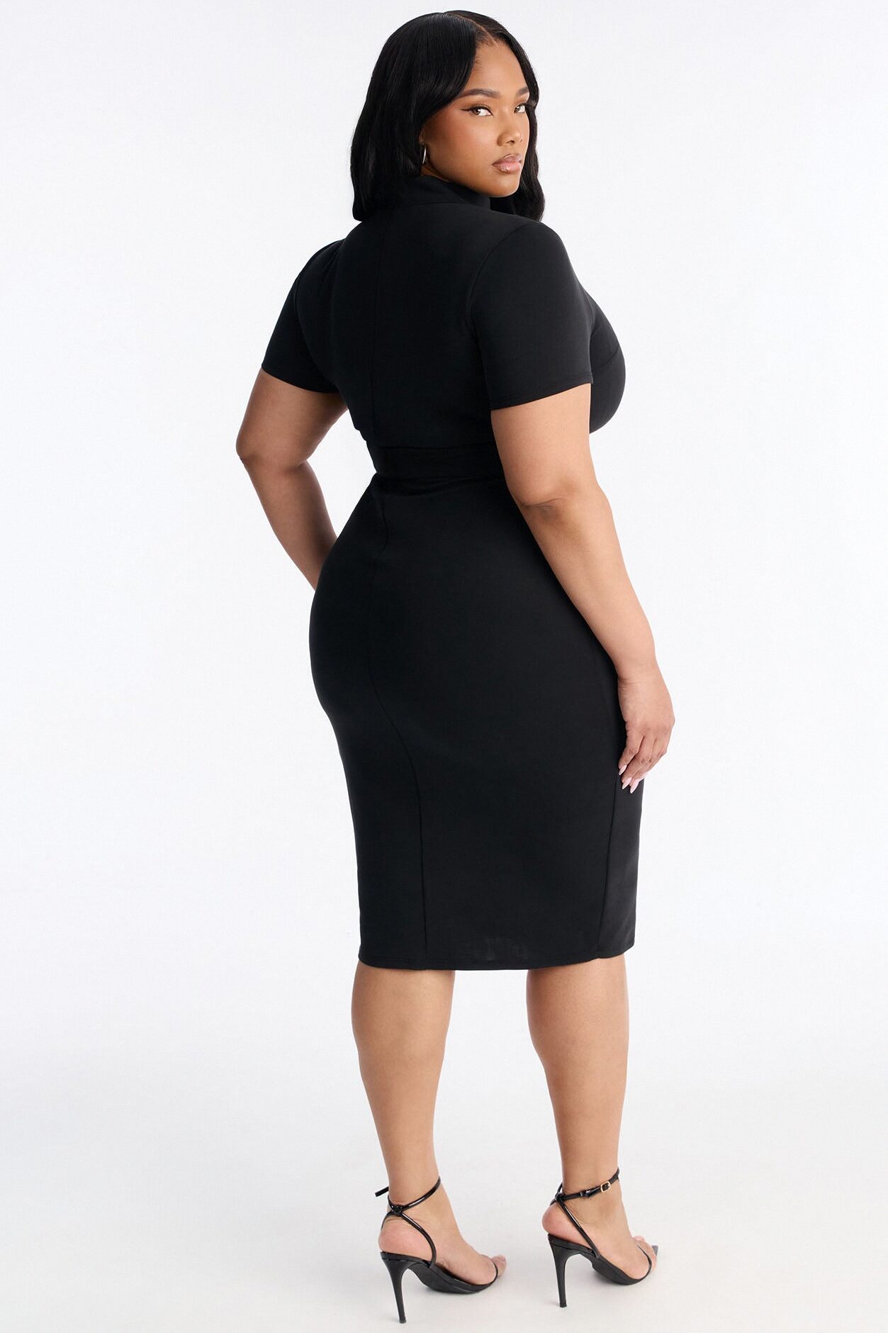 Parker Belted Midi Dress - Black