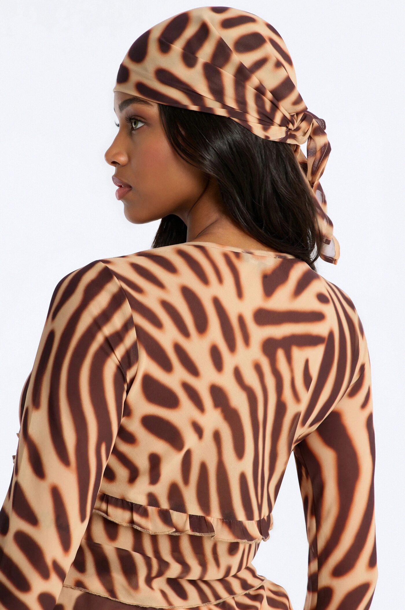 Wild Instincts 3 Piece Skirt Set - Brown/combo
